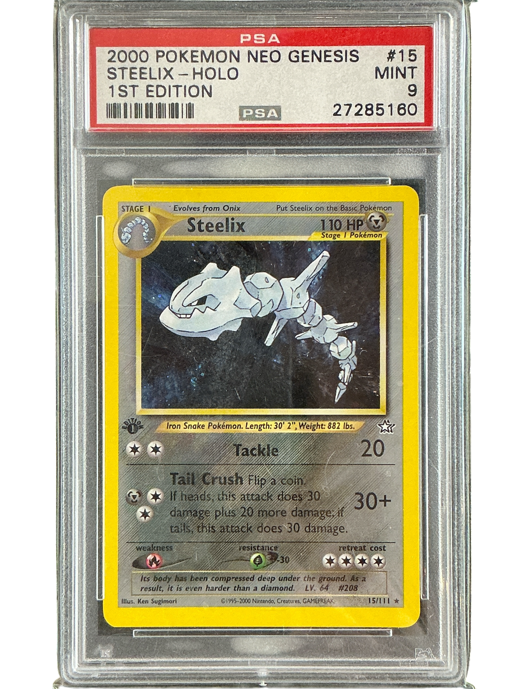 Neo Genesis 015/111 PSA9 #27285160 Steelix - 1st Edition Holofoil - Holo Rare