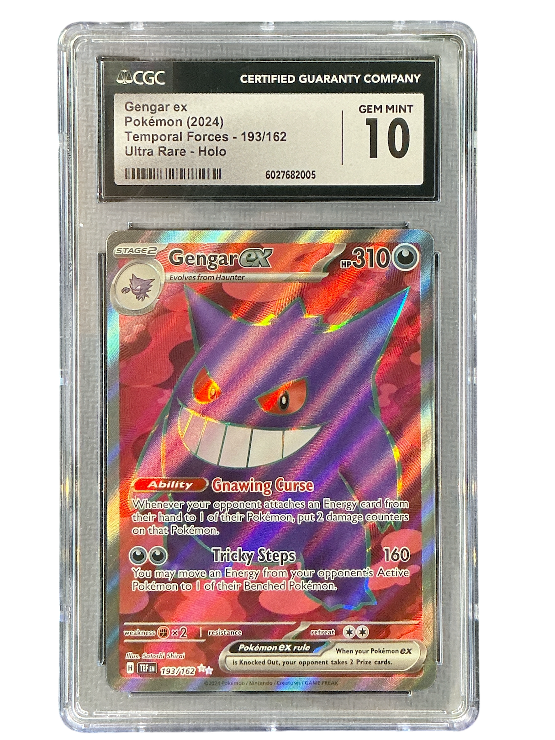 SV05 Temporal Forces 193/162 CGC10 #6027682005 Gengar ex - Holofoil - Ultra Rare