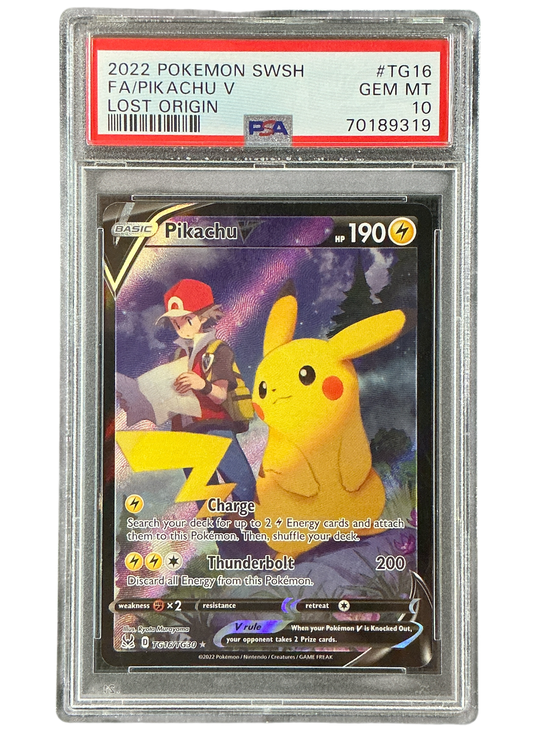 SWSH11 Lost Origin Trainer Gallery TG16/TG30 PSA10 #70189319 Pikachu V - Holofoil - Ultra Rare
