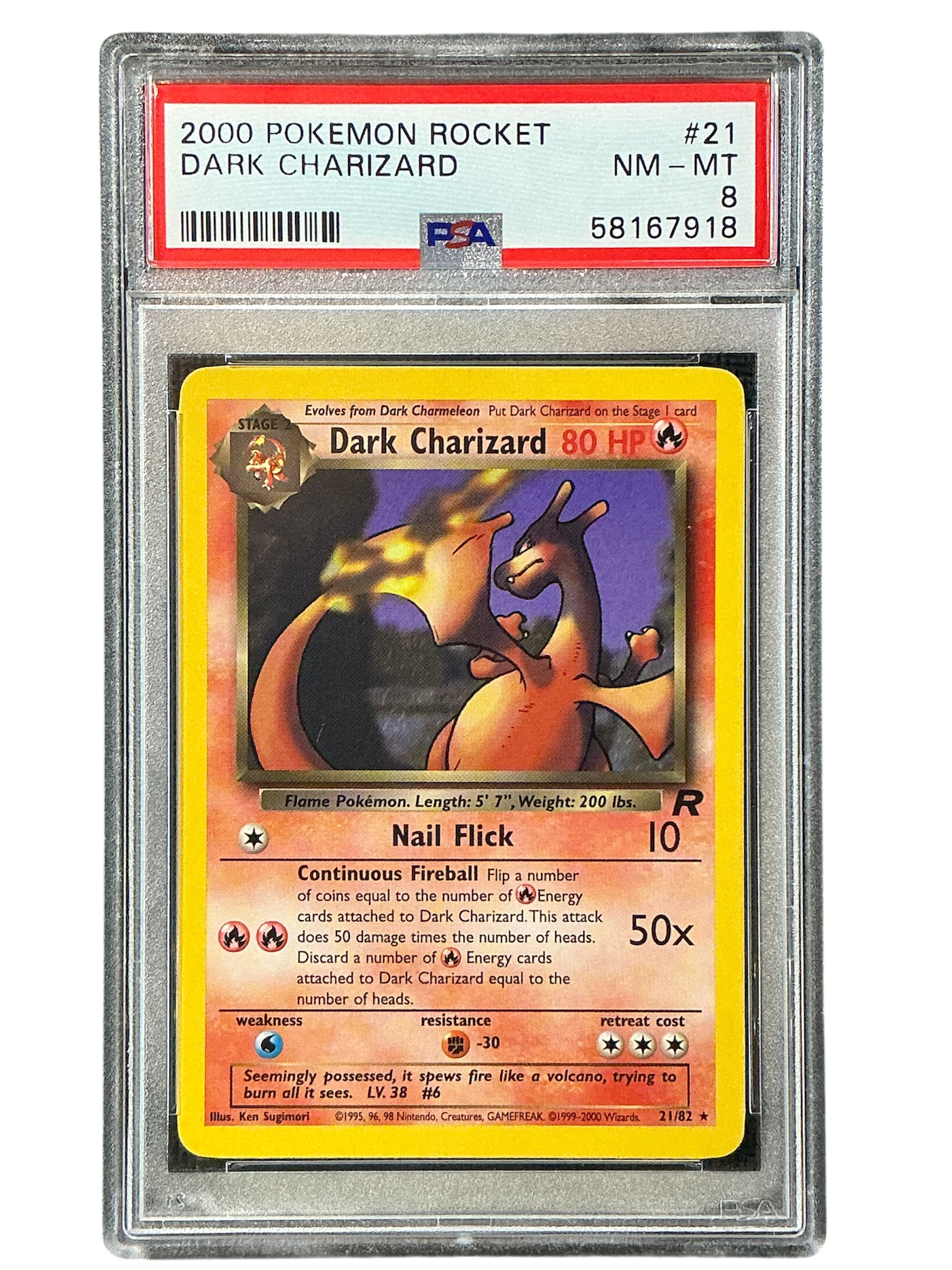 Team Rocket 021/82 PSA8 #58167918 Dark Charizard (21) - Unlimited - Rare