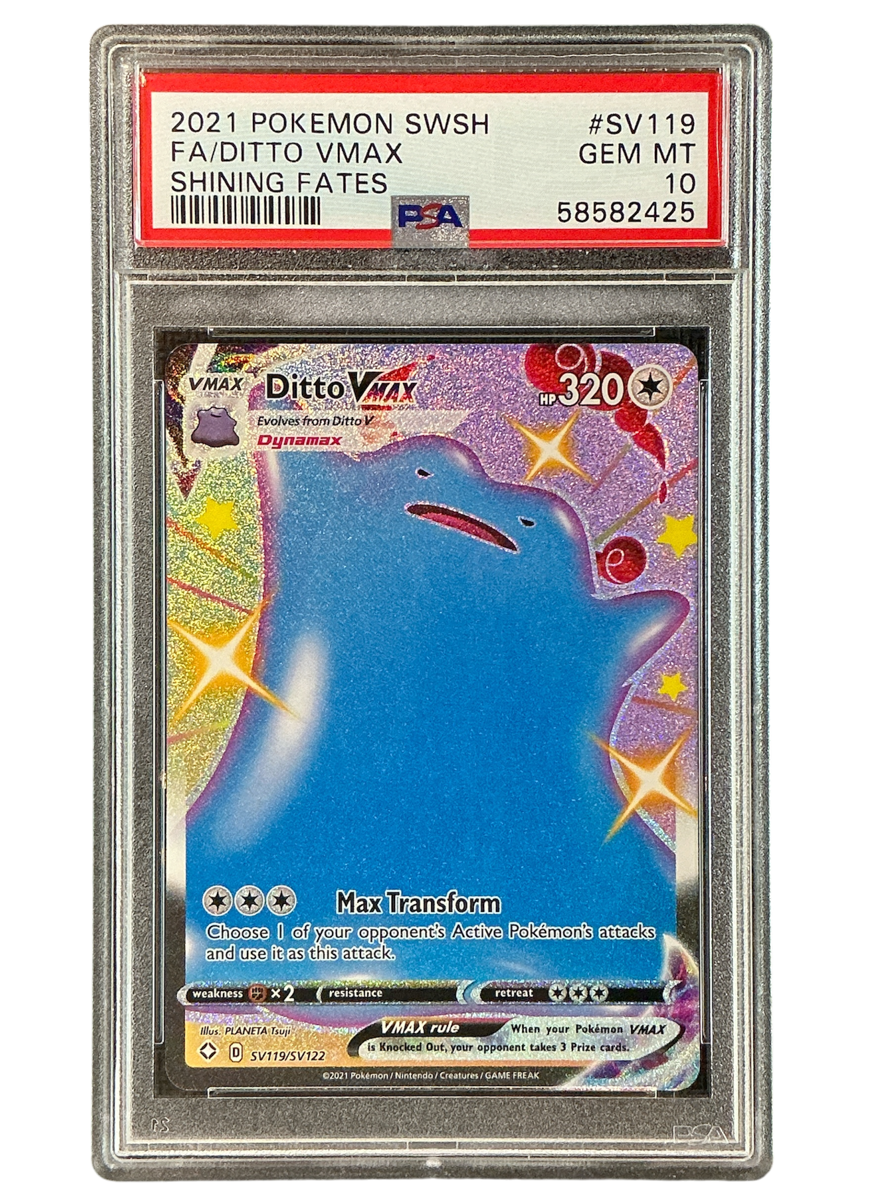 Shining Fates Shiny Vault SV119/SV122 PSA10 #5852425 Ditto VMAX - Holofoil - Shiny Holo Rare