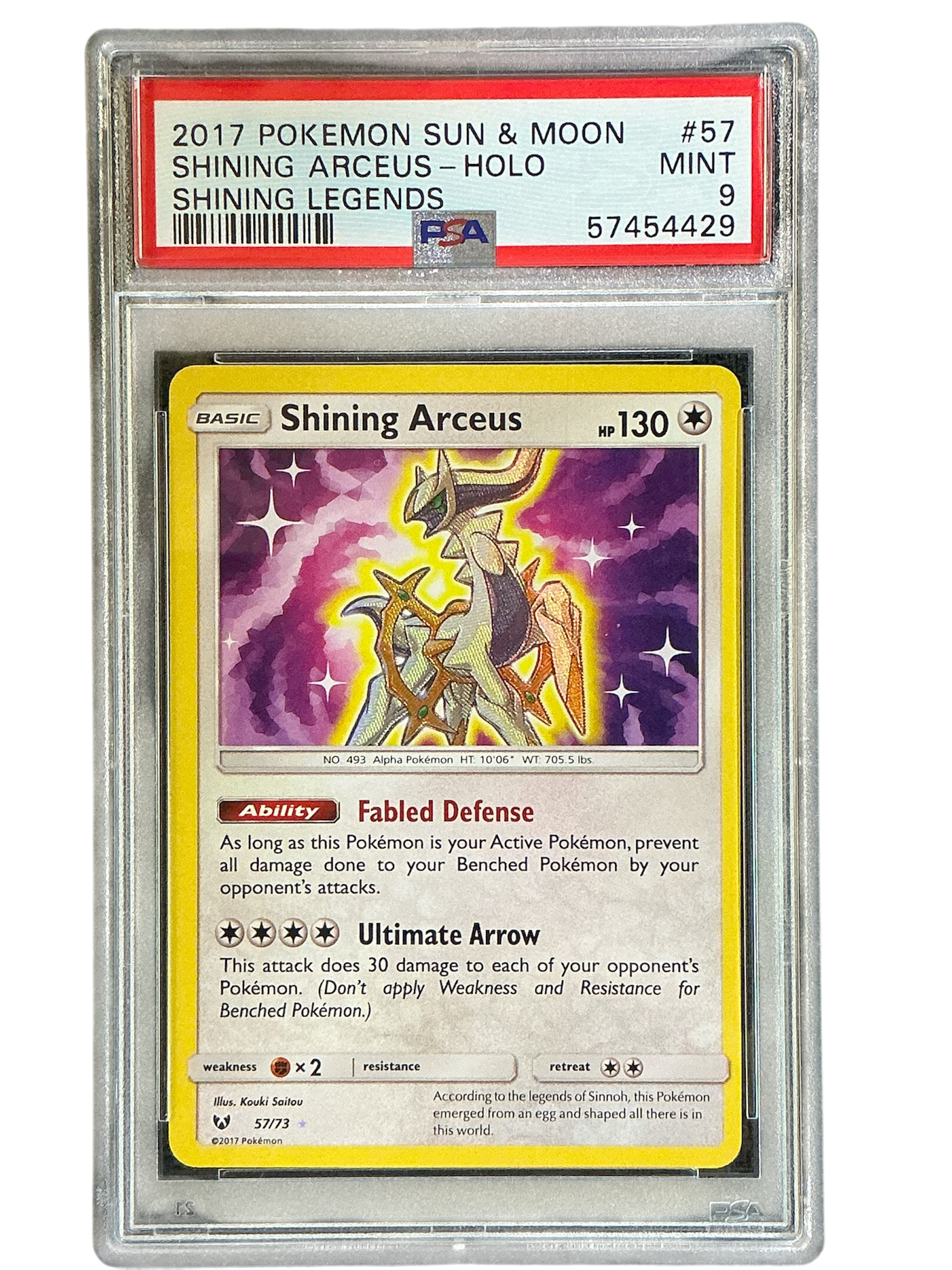 Shining Legends 057/73 PSA9 #57454429 Shining Arceus - Holofoil - Shiny Holo Rare