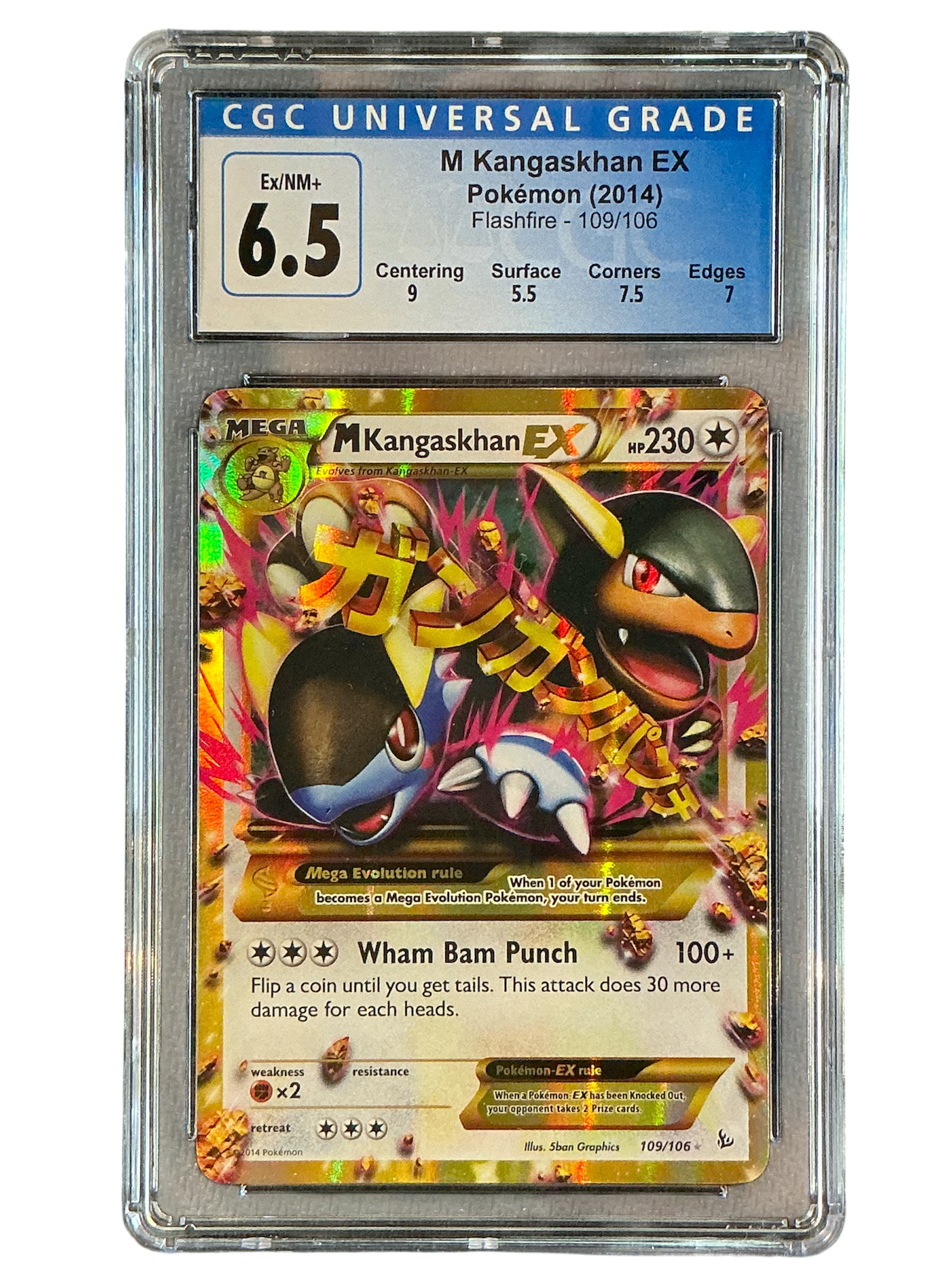 XY Flashfire 109 CGC6.5 #3998437005 M Kangaskhan EX (109 Secret Rare) - Holofoil - Secret Rare