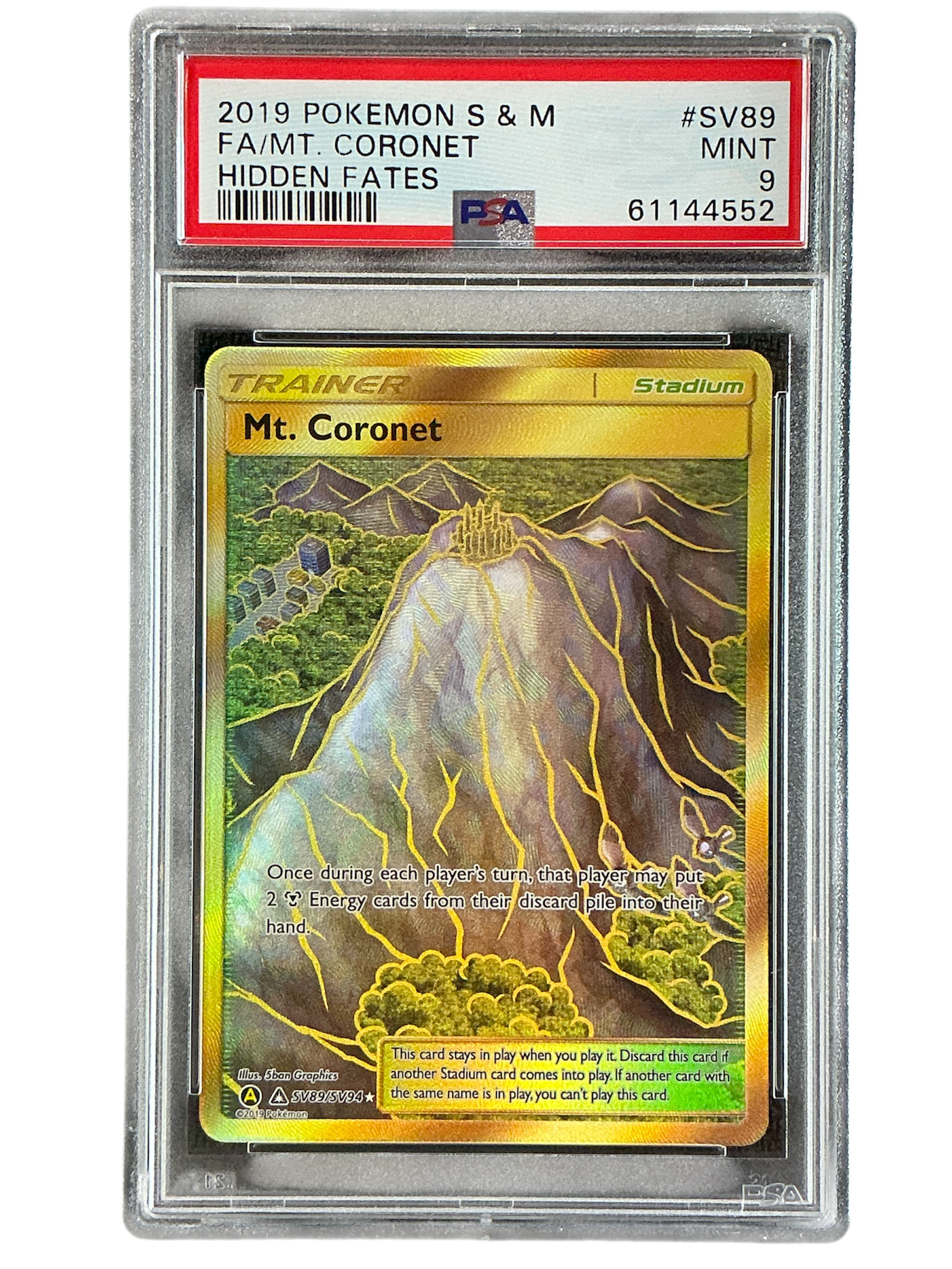 Hidden Fates Shiny Vault SV89 PSA9 #61144552 Mt. Coronet - Holofoil - Shiny Holo Rare