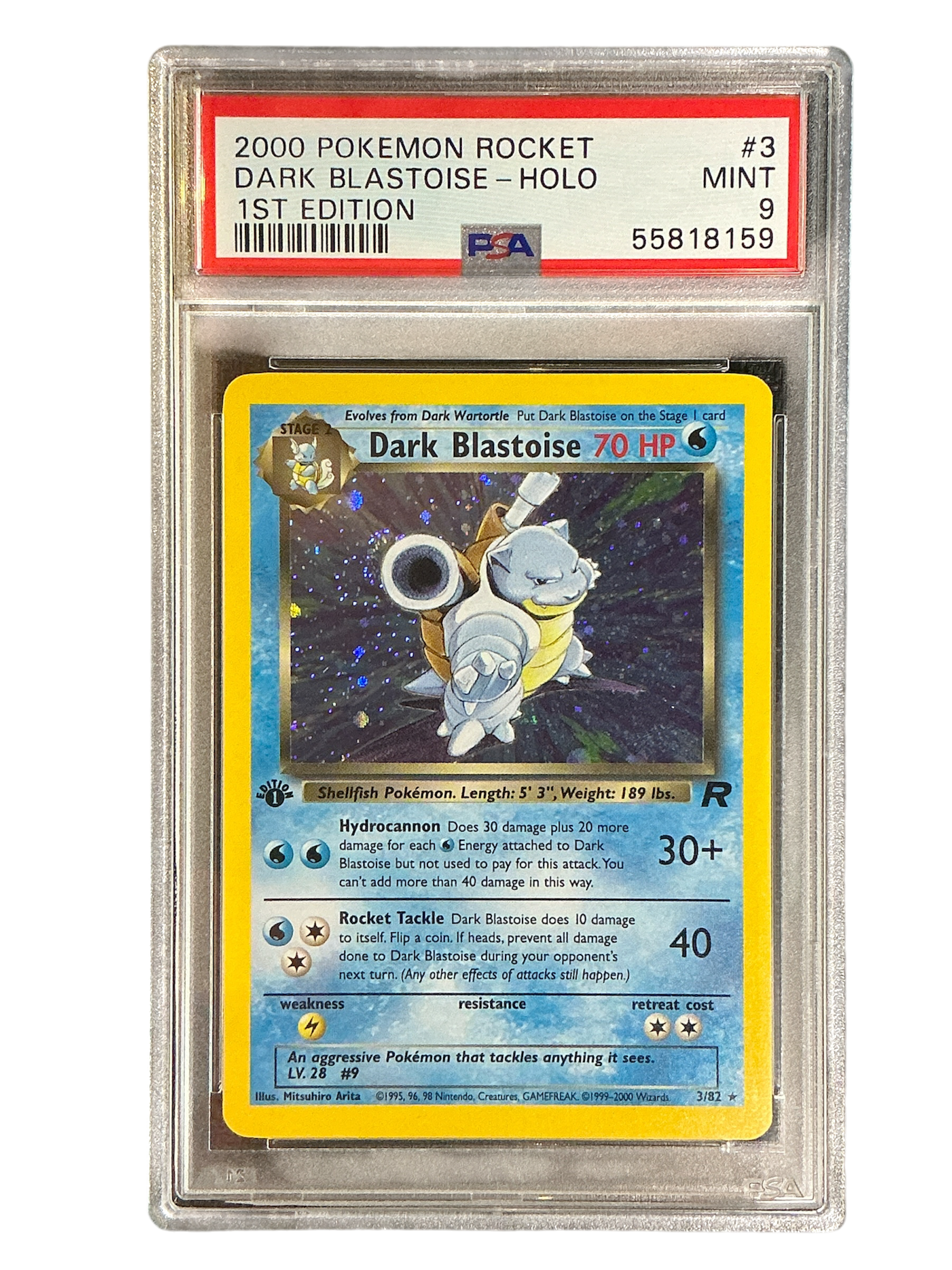 Team Rocket 003/82 PSA9 #55818159 Dark Blastoise (3) - 1st Edition Holofoil - Holo Rare
