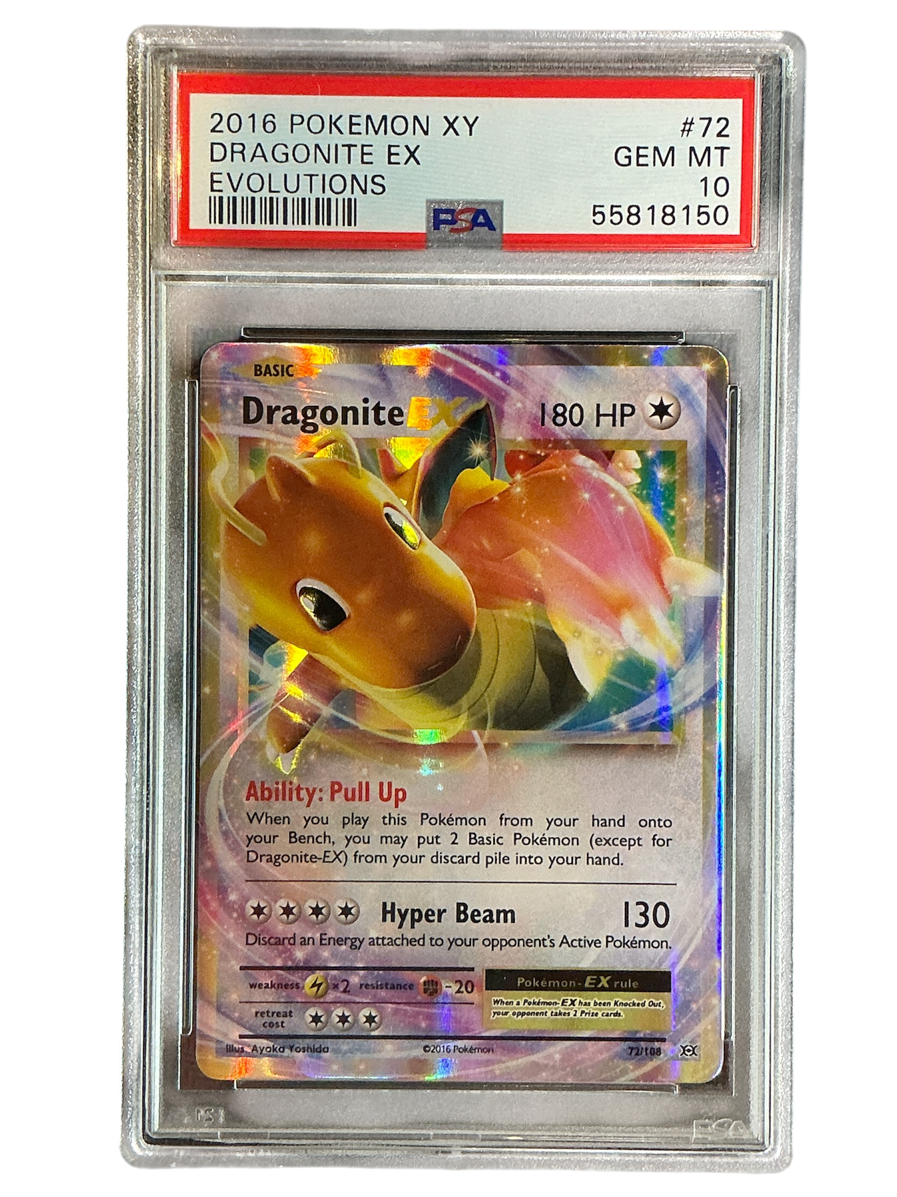 XY Evolutions 072/108 PSA10 #55818150 Dragonite EX - Holofoil - Ultra Rare