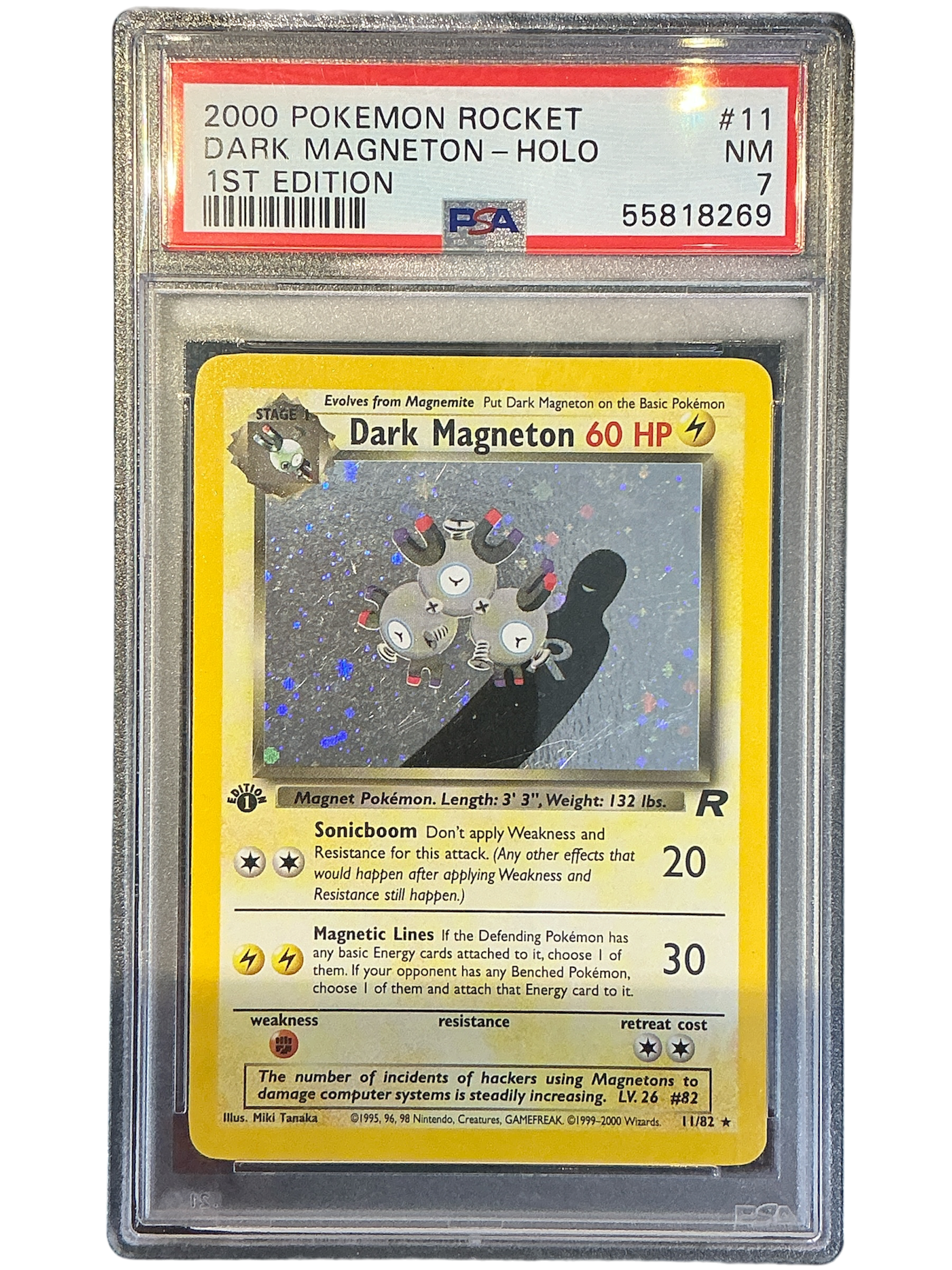 Team Rocket 011/82 PSA7 #55818269 Dark Magneton (11) - 1st Edition Holofoil - Holo Rare
