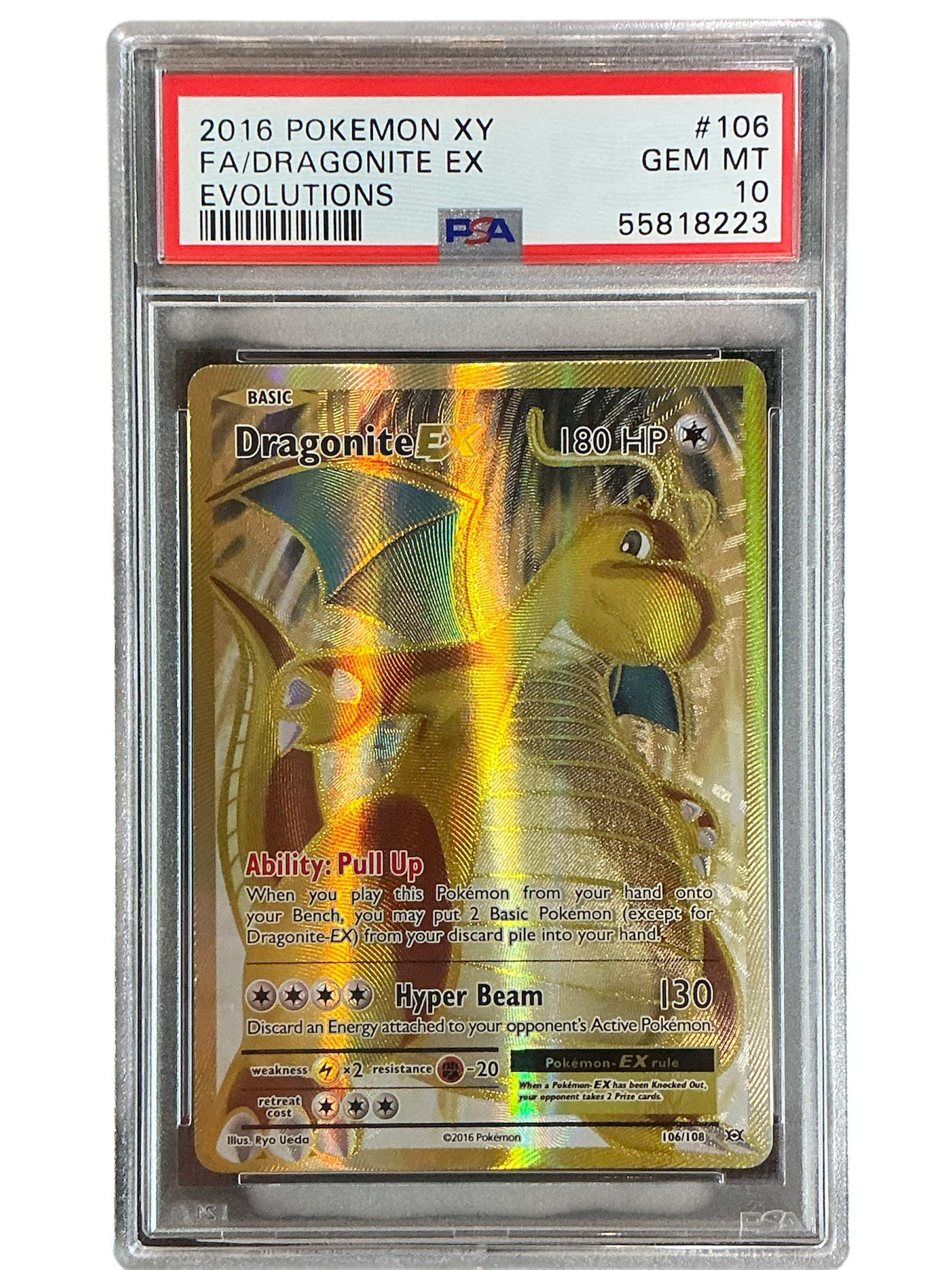 XY Evolutions 106/108 PSA10 #55818223 Dragonite EX (Full Art) - Holofoil - Ultra Rare