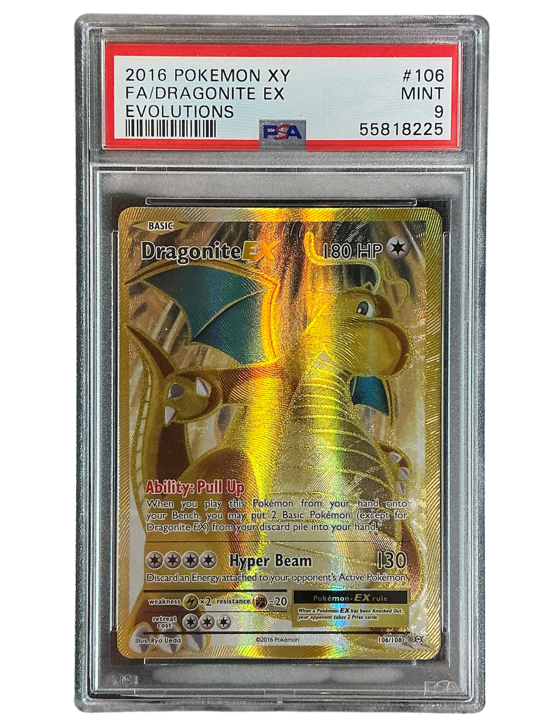 XY Evolutions 106/108 PSA9 #55818225 Dragonite EX (Full Art) - Holofoil - Ultra Rare
