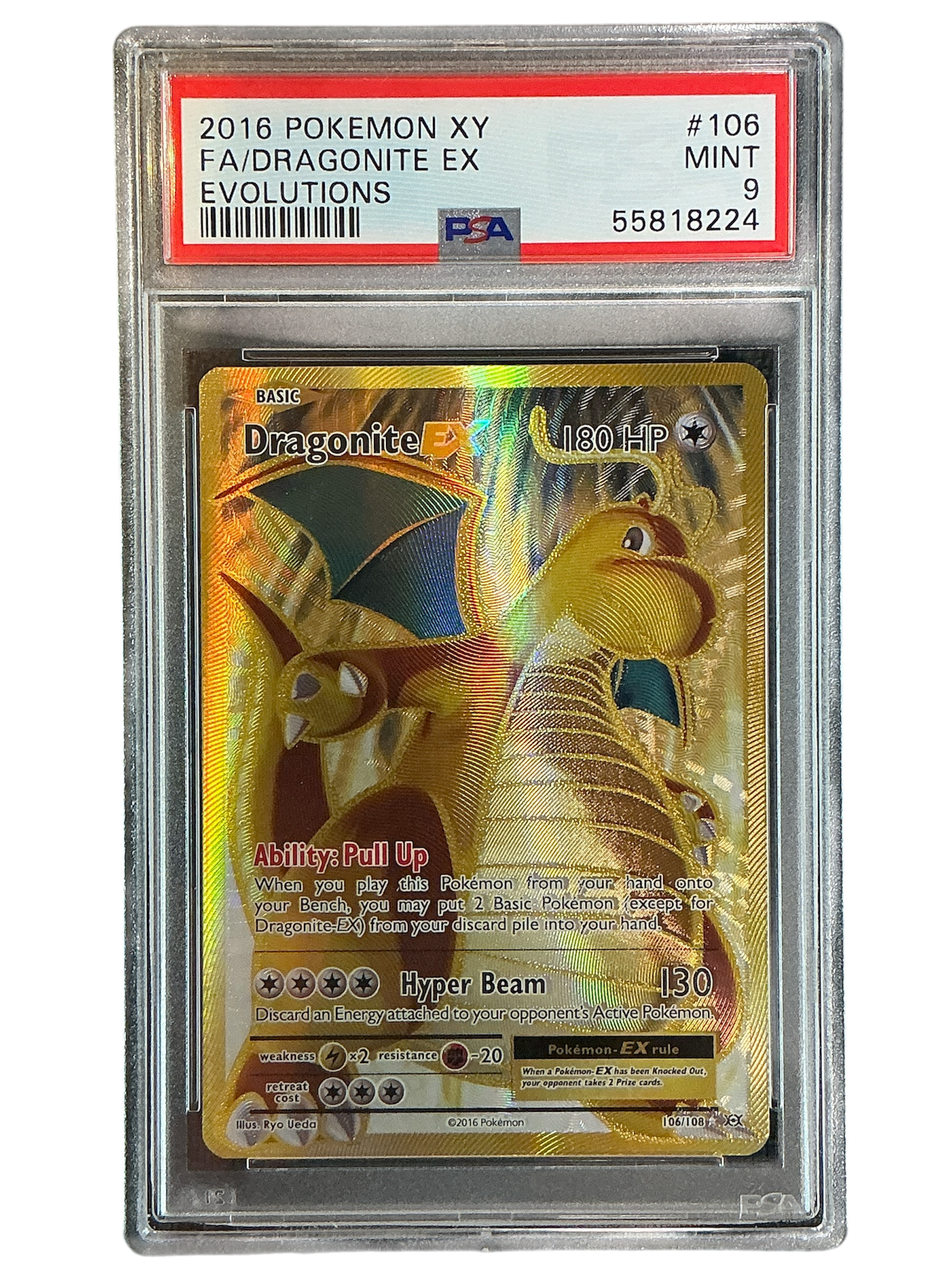 XY Evolutions 106/108 PSA9 #55818224 Dragonite EX (Full Art) - Holofoil - Ultra Rare