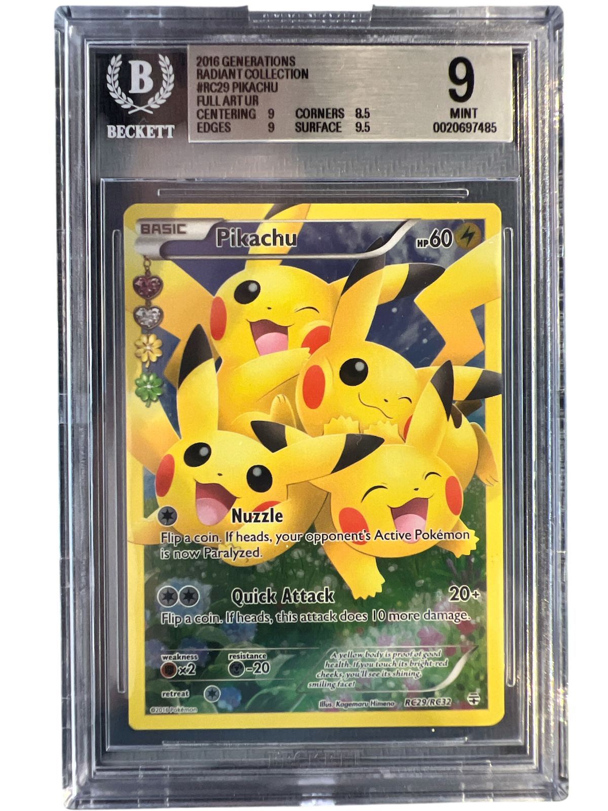 Generations Radiant Collection RC29/RC32 BGS9 #0020697485 Pikachu (Full Art) - Holofoil - Ultra Rare