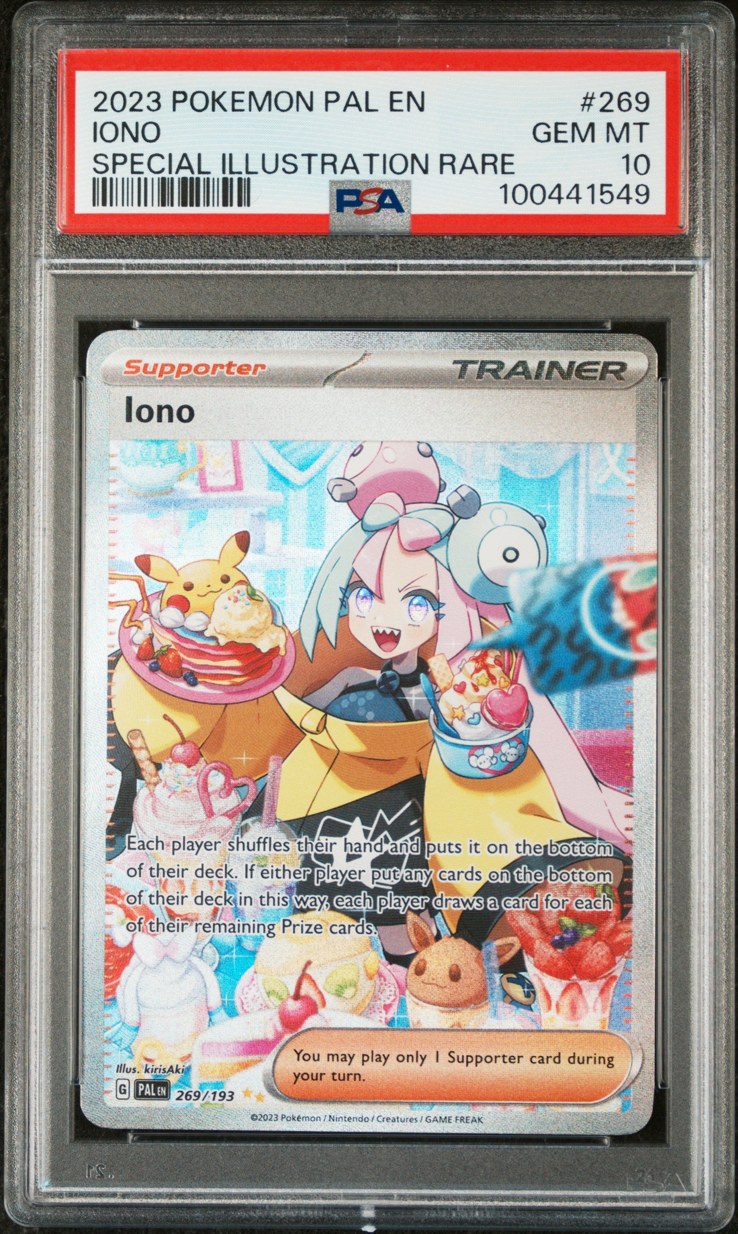 SV02 Paldea Evolved 269/193 PSA10 #100441549 Iono - Holofoil - Special Illustration Rare