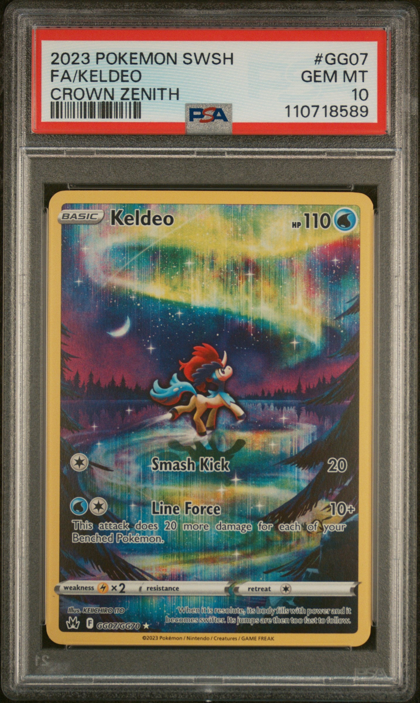 Crown Zenith Galarian Gallery GG07/GG70 PSA10 #110718589 Keldeo - Holofoil - Ultra Rare