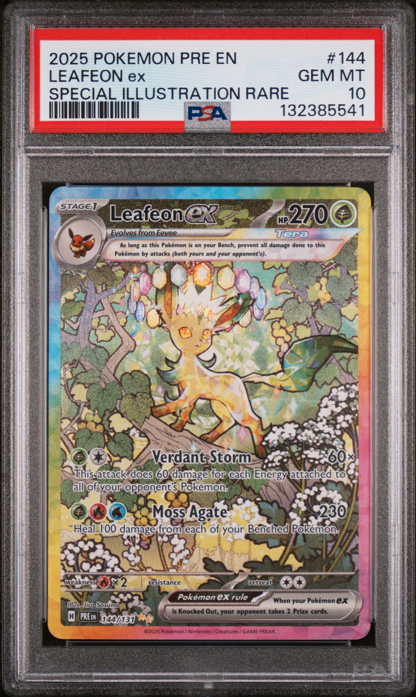 SV Prismatic Evolutions 144/131 PSA10 #132385541 Leafeon ex - Holofoil - Special Illustration Rare