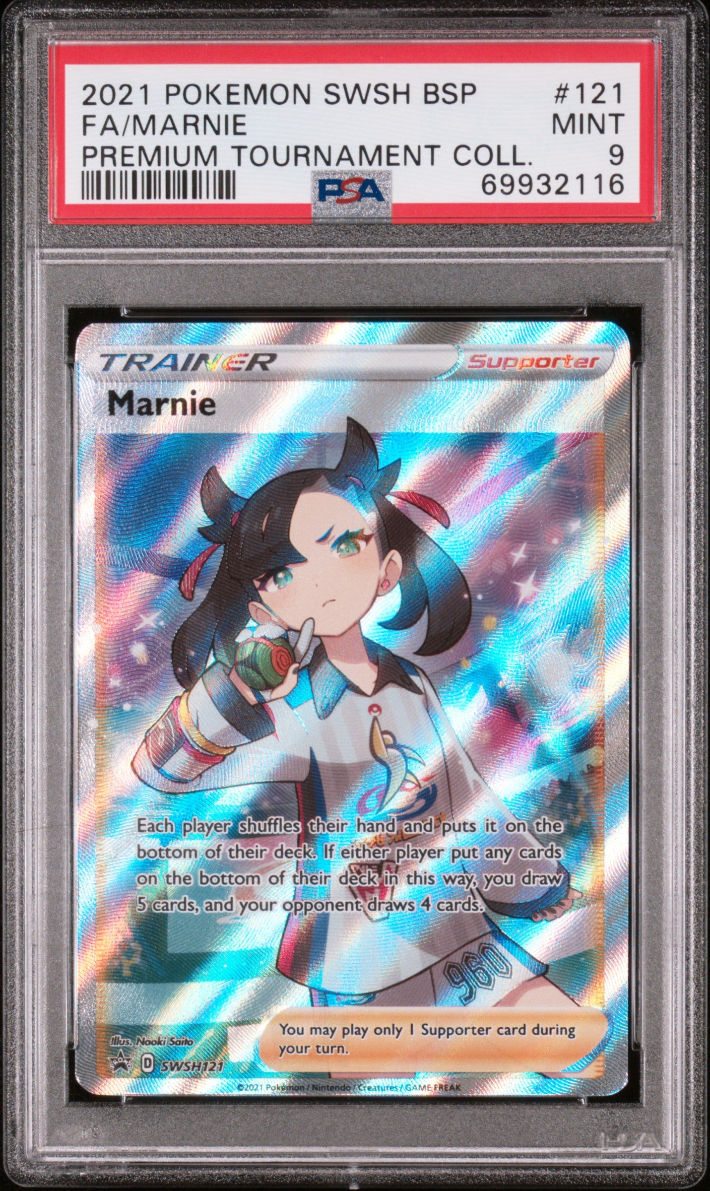 SWSH Sword & Shield Promo Cards SWSH121 PSA9 #69932116 Marnie - Holofoil - Promo
