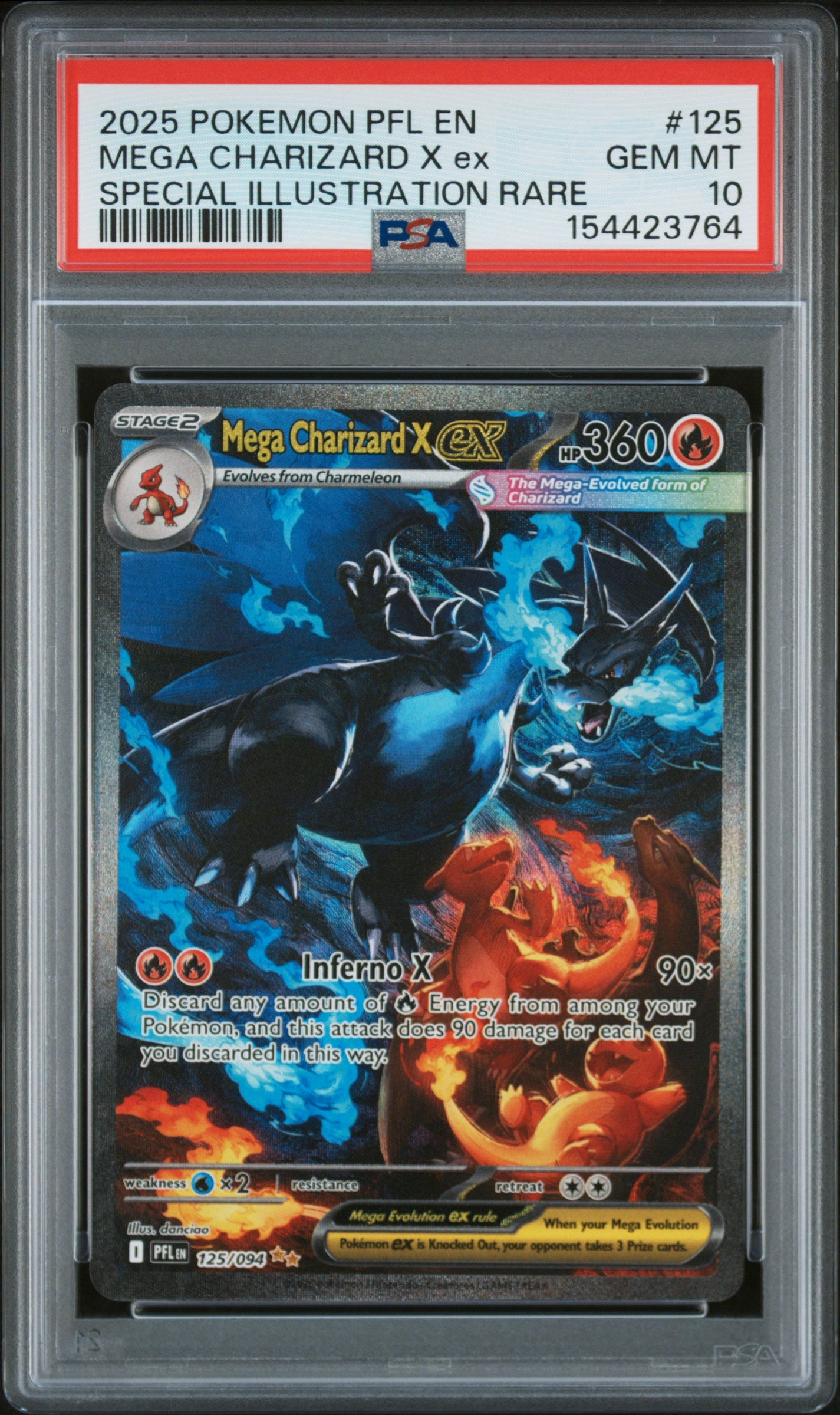 ME02 Phantasmal Flames 125/094 PSA 10 #154423764 Mega Charizard X ex - Holofoil - Special Illustration Rare