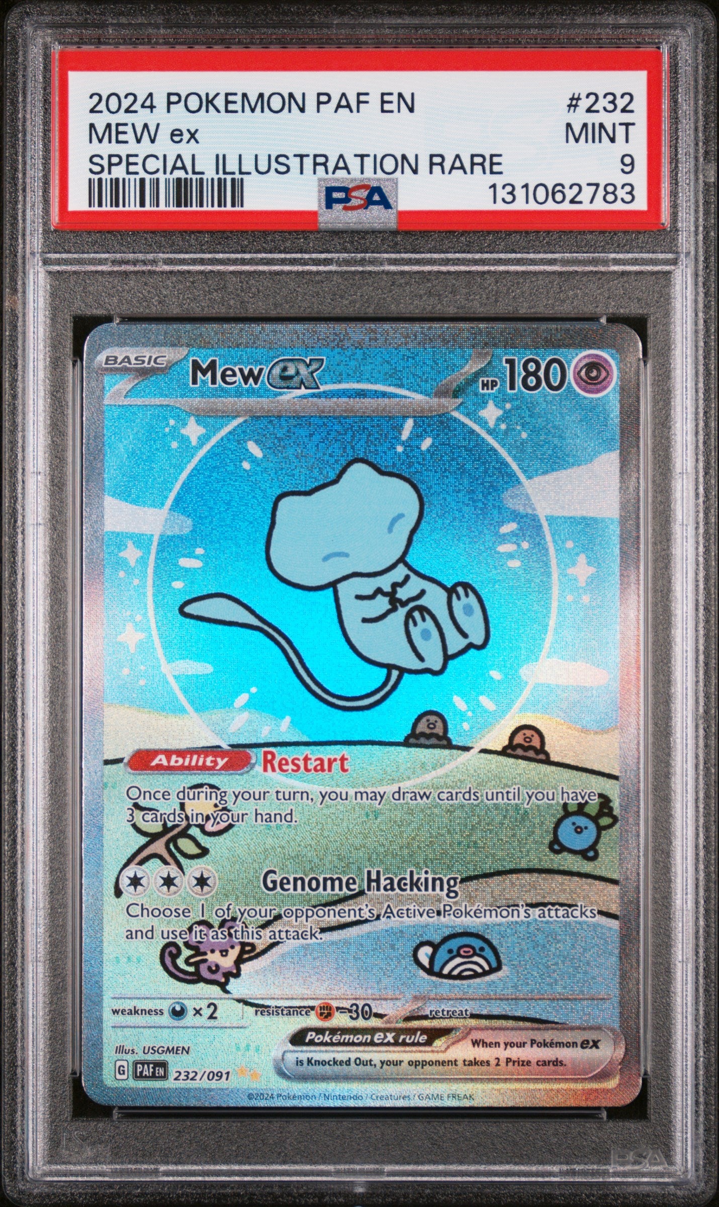 SV Paldean Fates 232/091 PSA9 #131062783 Mew ex - Holofoil - Special Illustration Rare