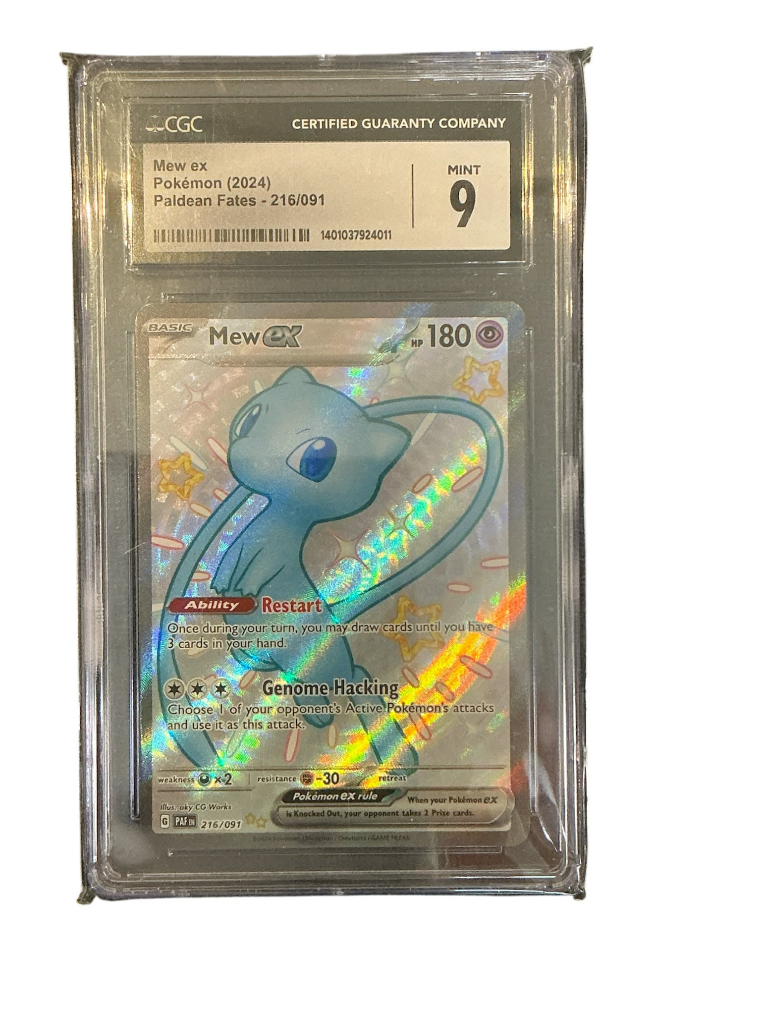 SV Paldean Fates 216/091 CGC9 #1401037924011 Mew ex - Holofoil - Shiny Ultra Rare