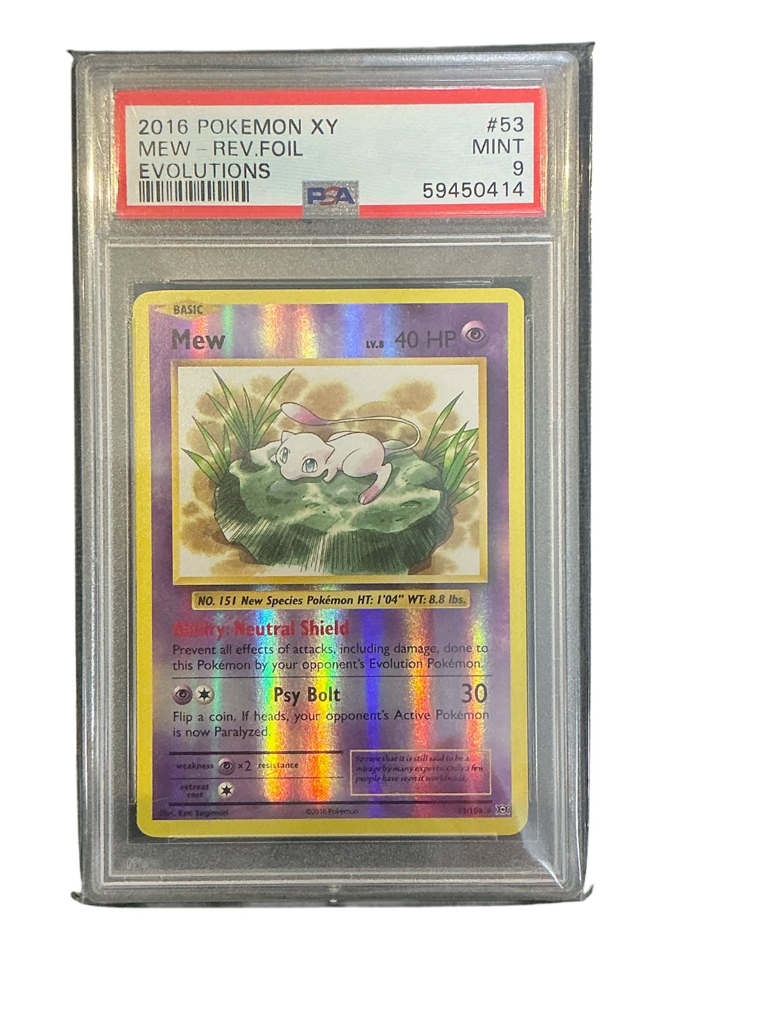 XY Evolutions 053/108 PSA9 #59450414 Mew - Reverse Holofoil - Holo Rare