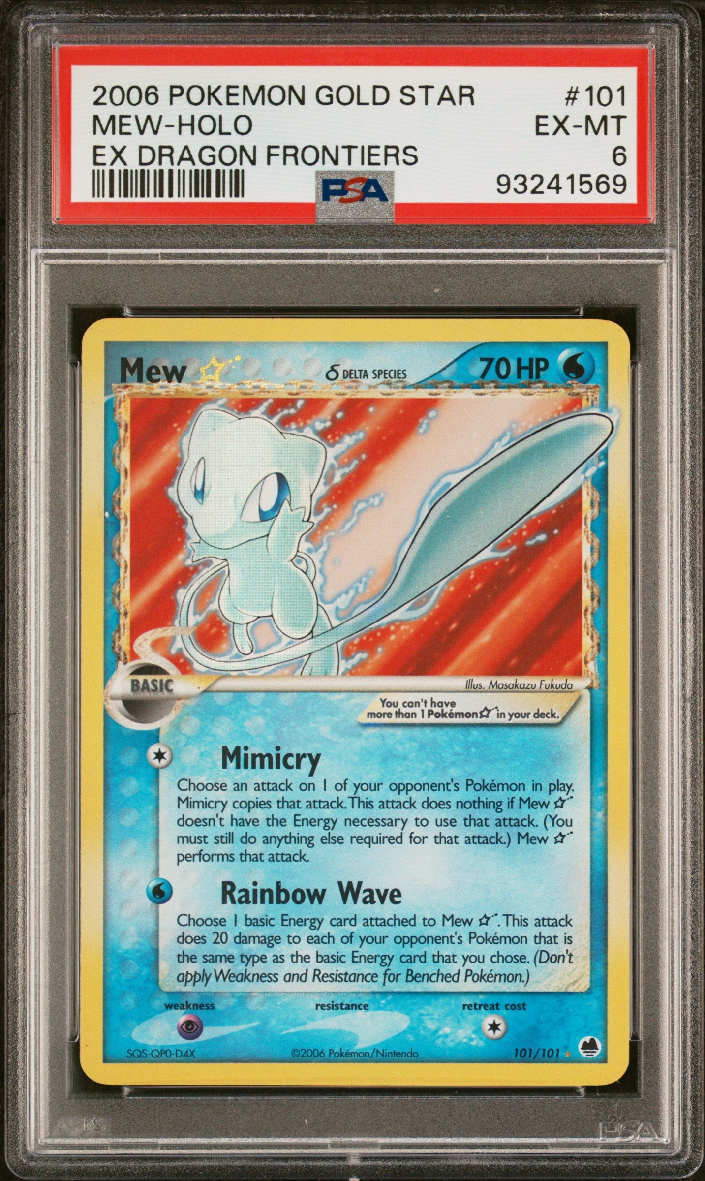 Dragon Frontiers 101 PSA6 #93241569 Mew Star (Delta Species) - Holofoil - Ultra Rare