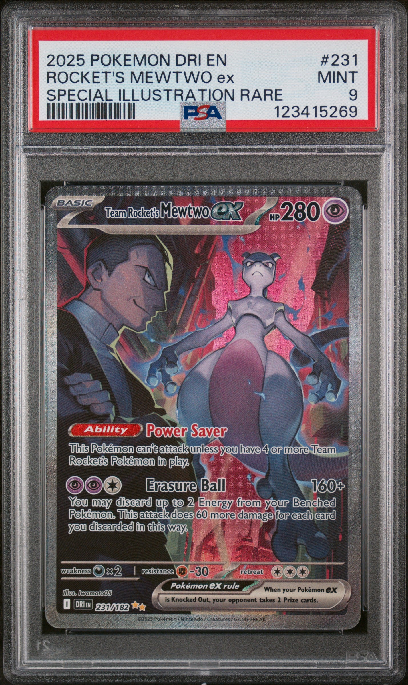 SV10 Destined Rivals 231/182 PSA9 #123415269 Team Rocket's Mewtwo ex - Holofoil - Special Illustration Rare