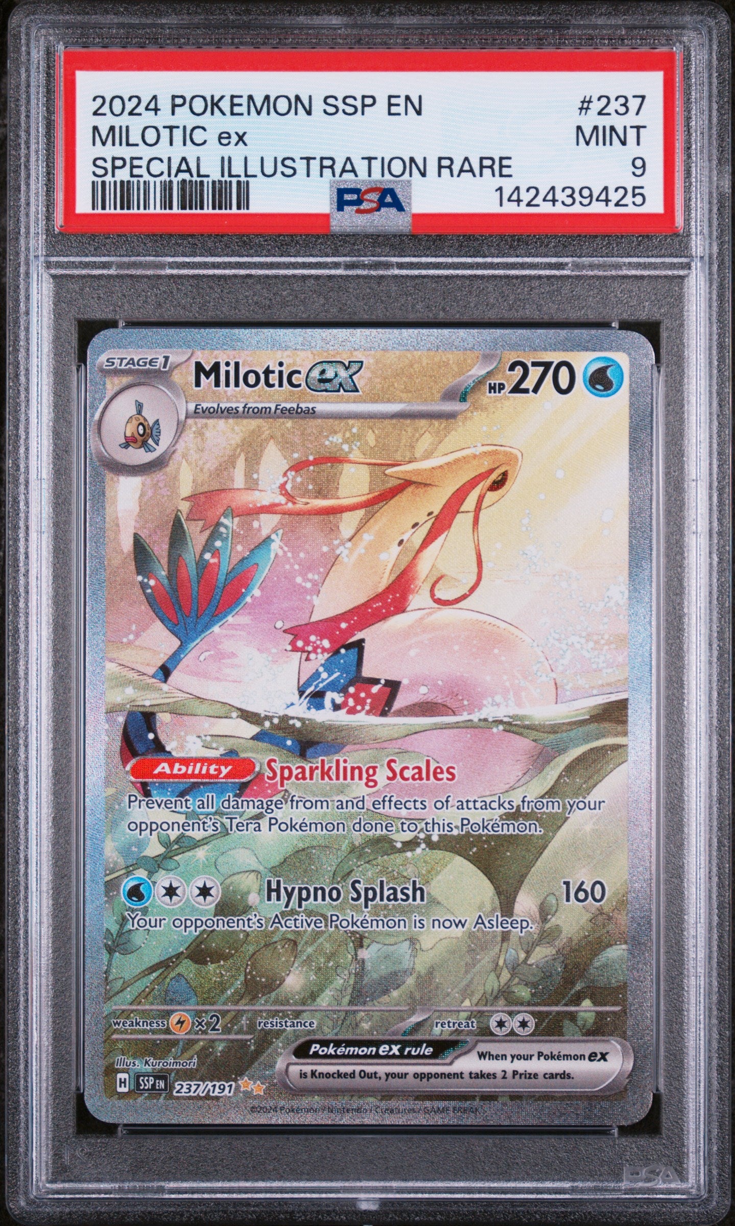 SV08 Surging Sparks 237/191 PSA9 #142439425 Milotic ex - Holofoil - Special Illustration Rare
