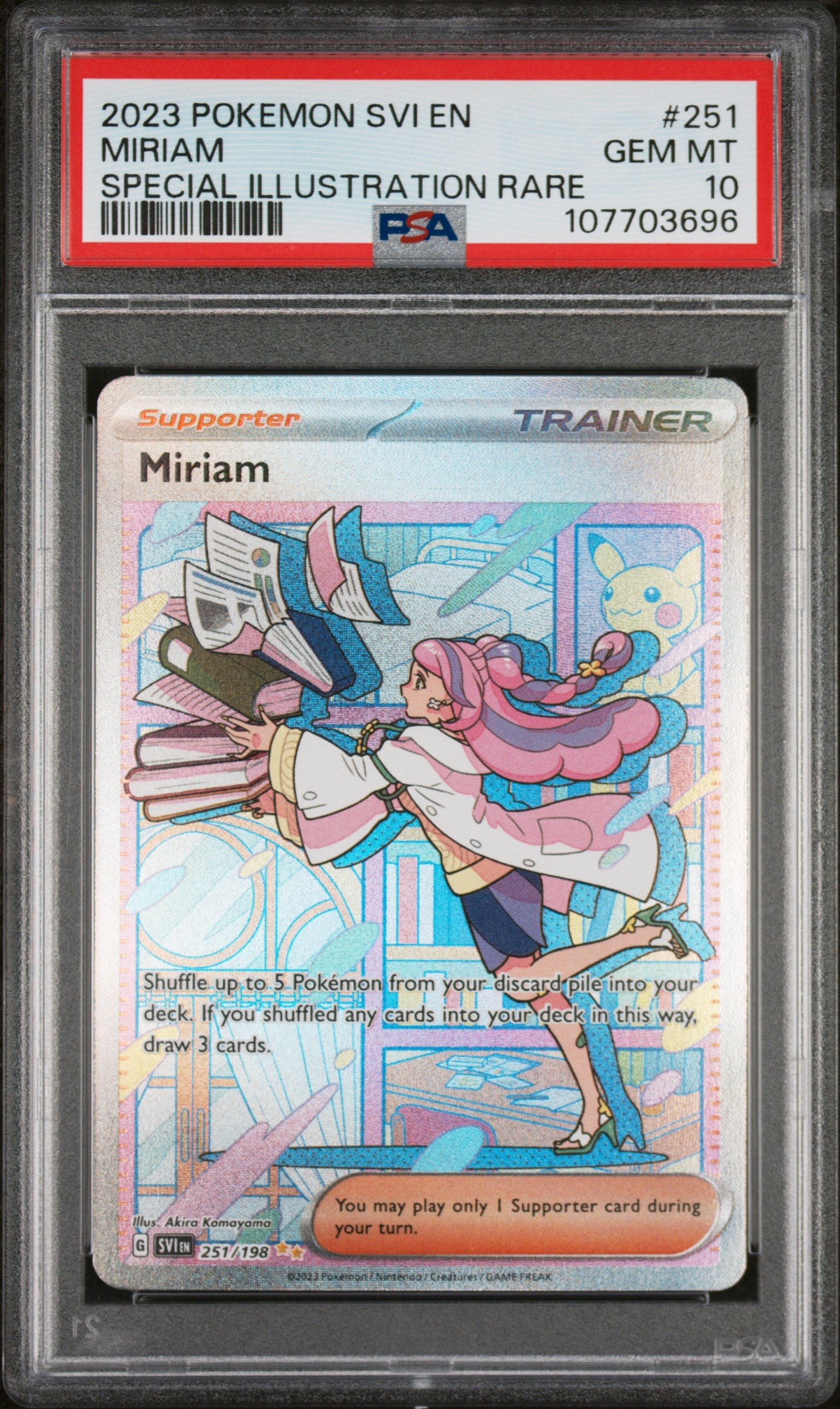 SV01 Scarlet & Violet Base Set 251/198 PSA10 #107703696 Miriam - Holofoil - Special Illustration Rare