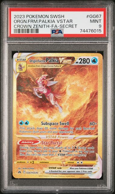 Crown Zenith Galarian Gallery GG67/GG70 PSA9 #74476015 Origin Forme Palkia VSTAR (Secret) - Holofoil - Secret Rare