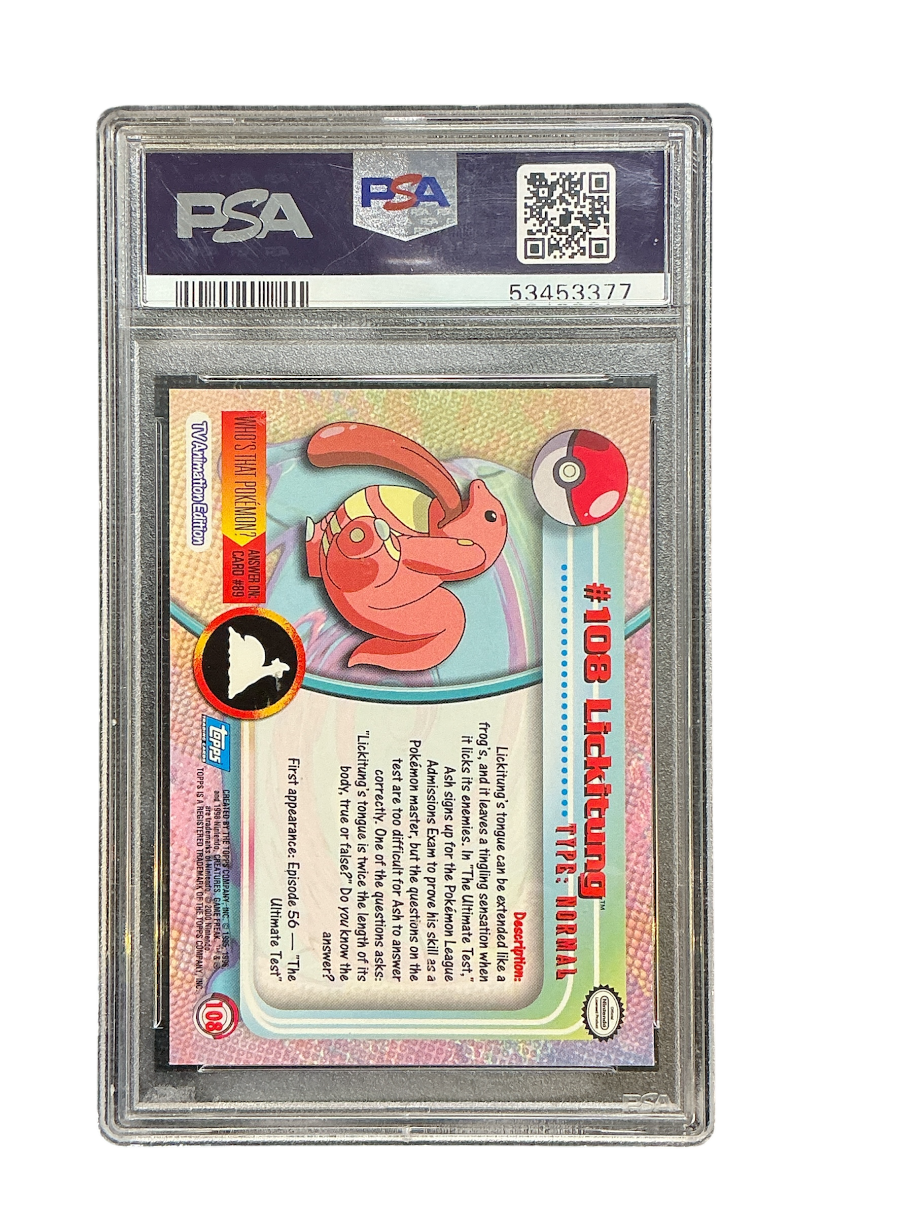 Topps Chrome 2000 - Series 1 &2 #108 - PSA9 #53453377 - Lickitung