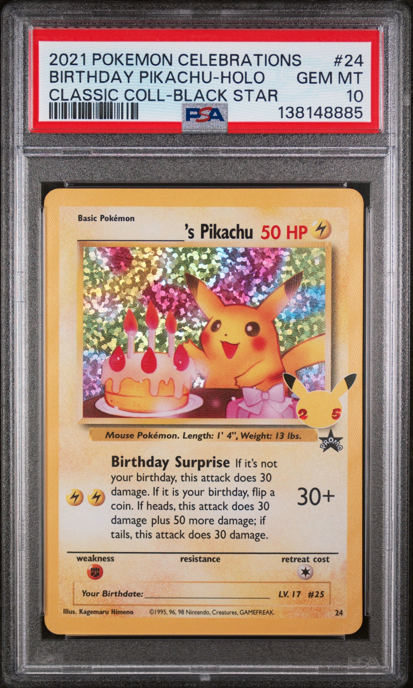 Celebrations Classic Collection 024/53 PSA10 #138148885 ______'s Pikachu - Holofoil - Classic Collection