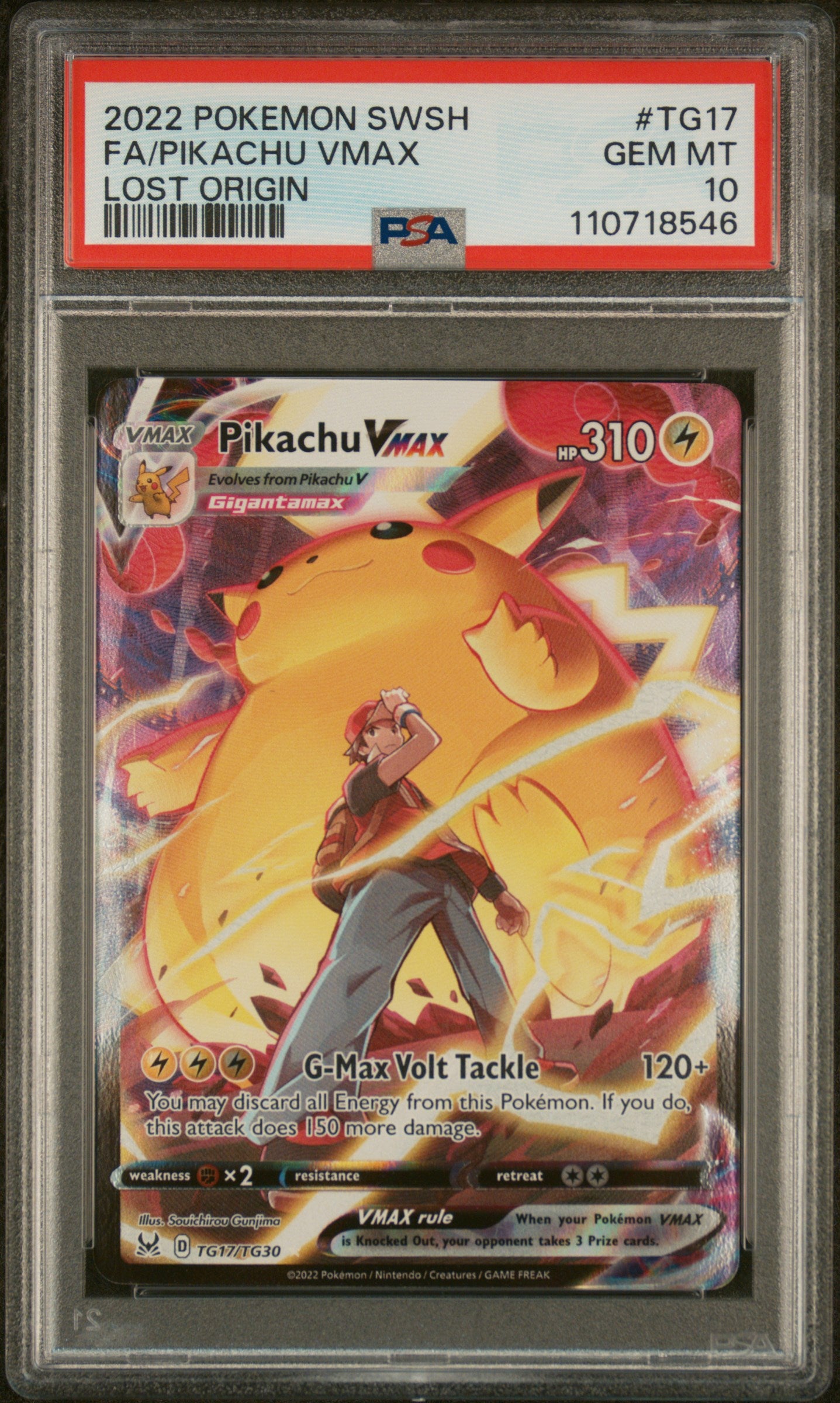 SWSH11 Lost Origin Trainer Gallery TG17/TG30 PSA10 #110718546 Pikachu VMAX - Holofoil - Ultra Rare