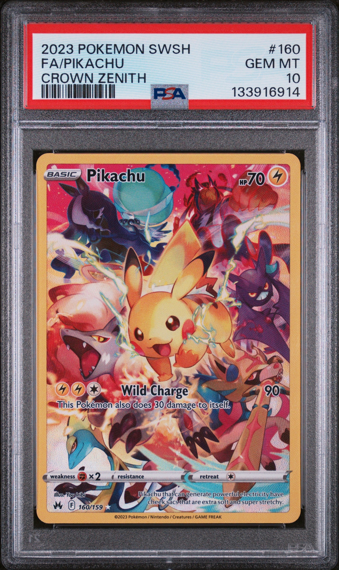 Crown Zenith 160/159 PSA10 #133916914 Pikachu (Secret) - Holofoil - Secret Rare