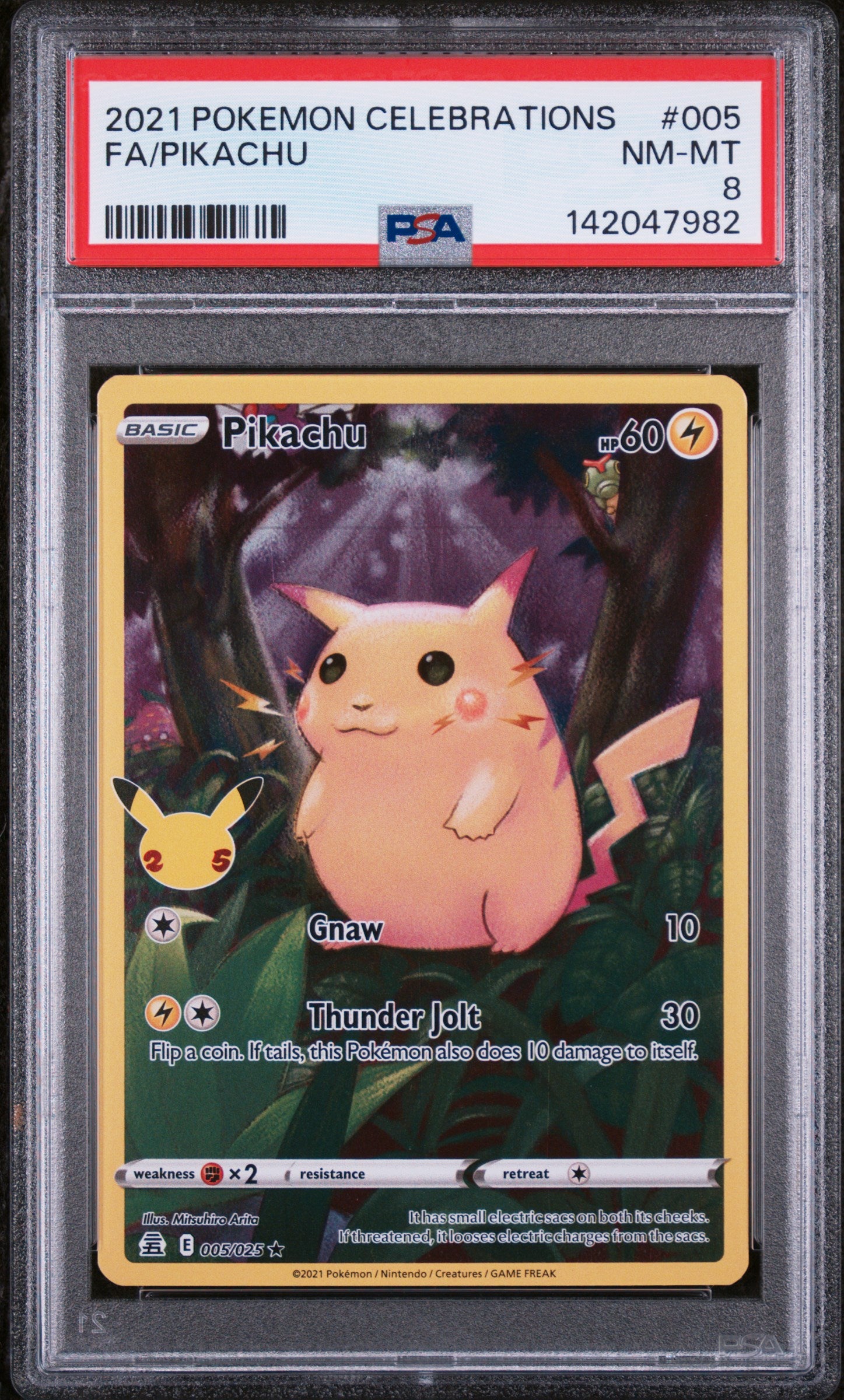 Celebrations 005/025 PSA8 #142047982 Pikachu - Holofoil - Holo Rare