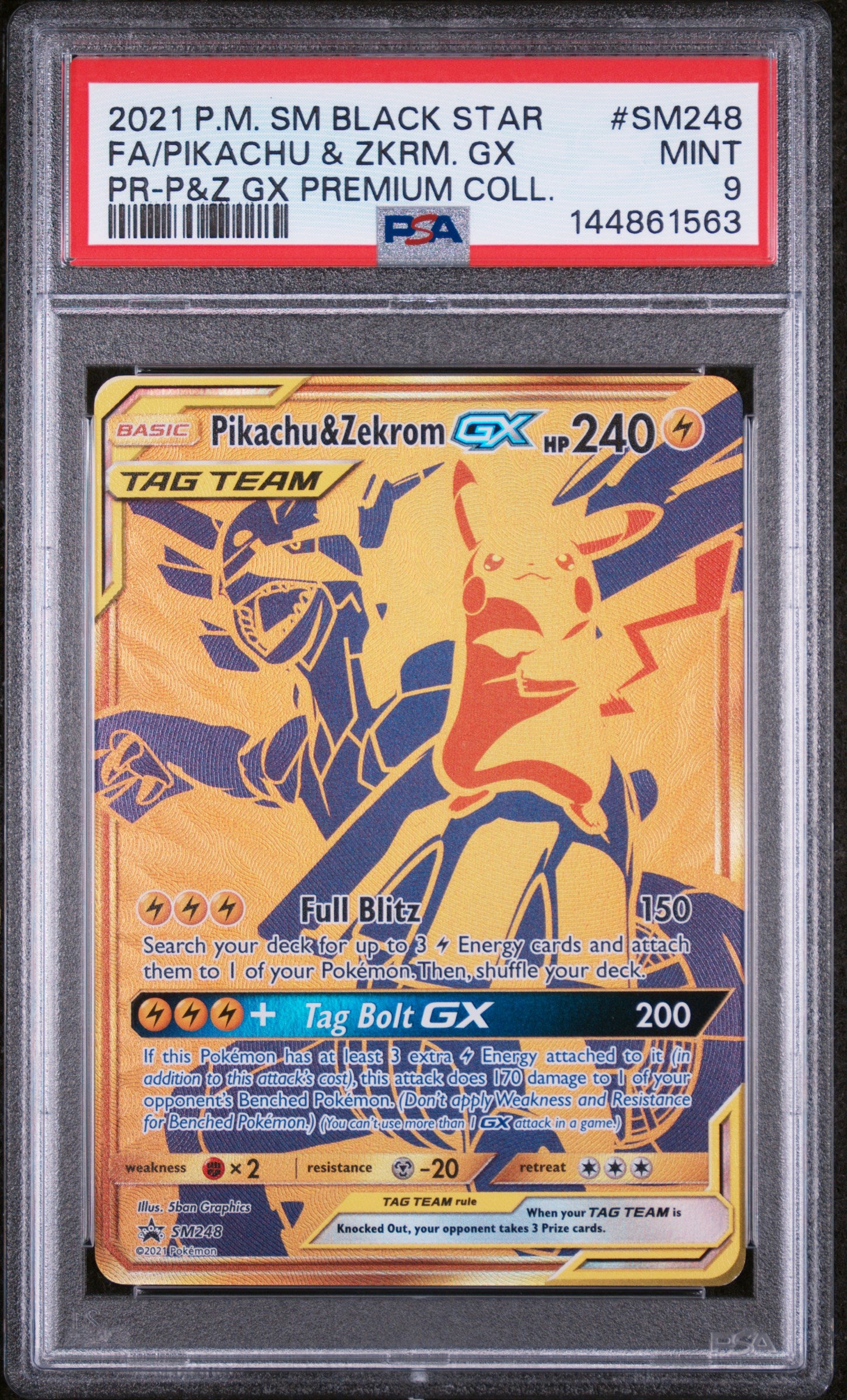 SM Promos SM248 PSA9 #144861563 Pikachu & Zekrom GX - Holofoil - Promo