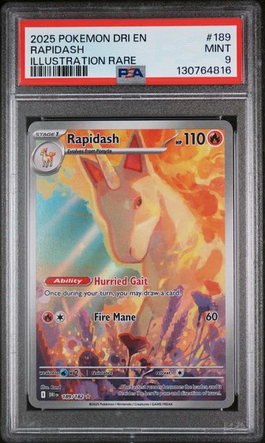 SV10 Destined Rivals 189/182 PSA 9 #130764816 Rapidash - Holofoil - Illustration Rare
