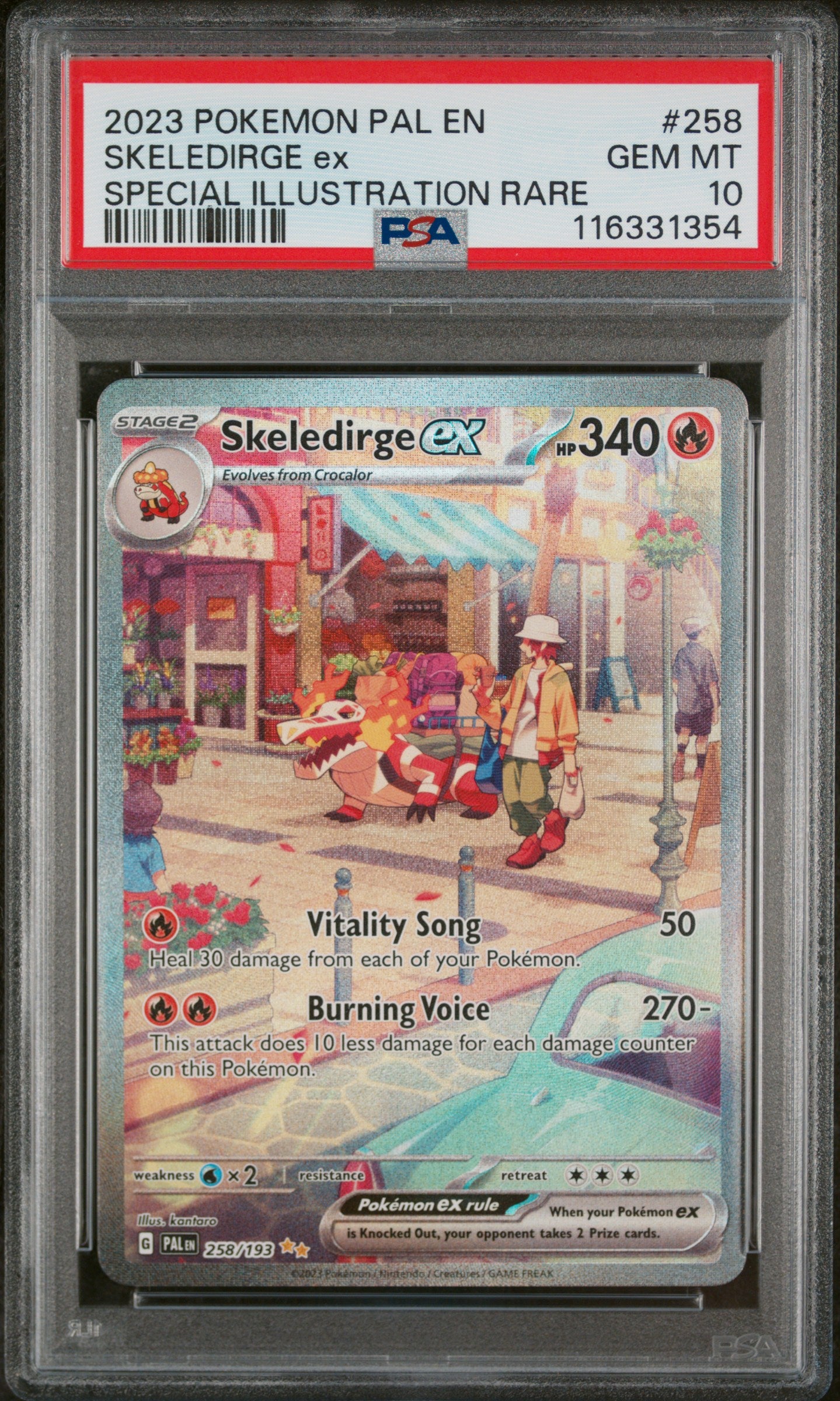 SV02 Paldea Evolved 258/193 PSA10 #116331354 Skeledirge ex - Holofoil - Special Illustration Rare