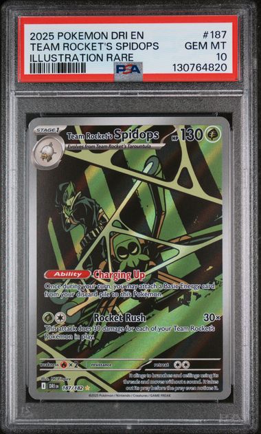 SV10 Destined Rivals 187/182 PSA 10 #130764820 Team Rocket's Spidops - Holofoil - Illustration Rare