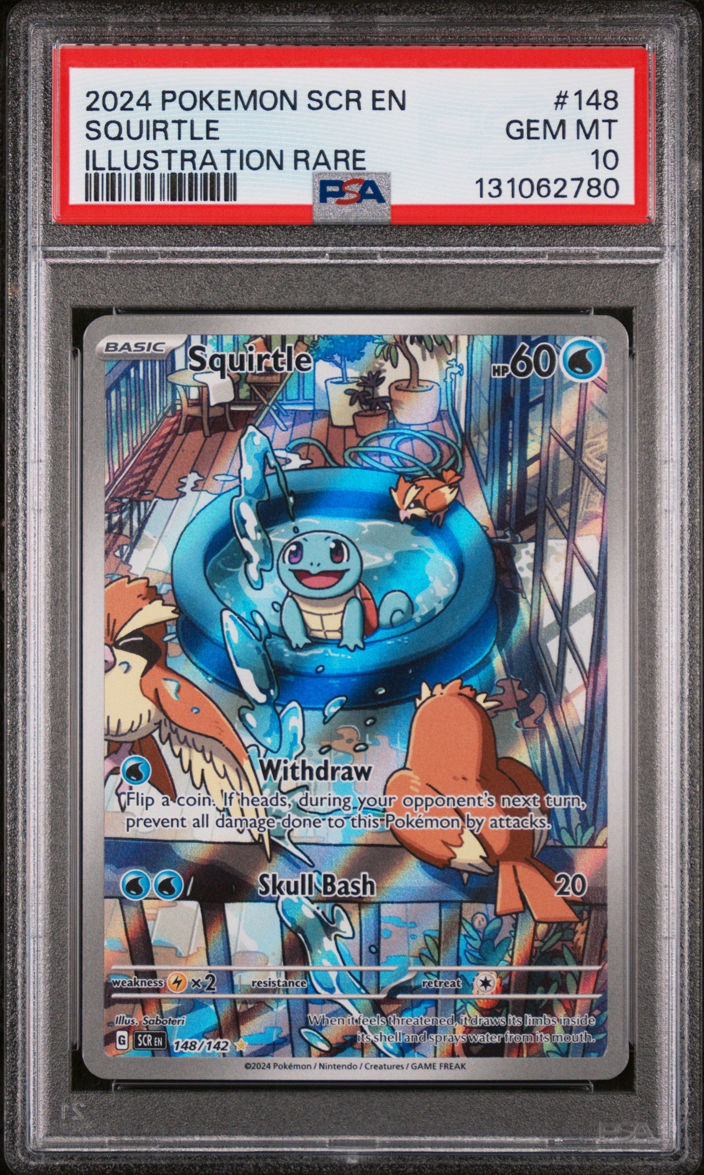 SV07 Stellar Crown 148/142 PSA10 #131062780 Squirtle - Holofoil - Illustration Rare