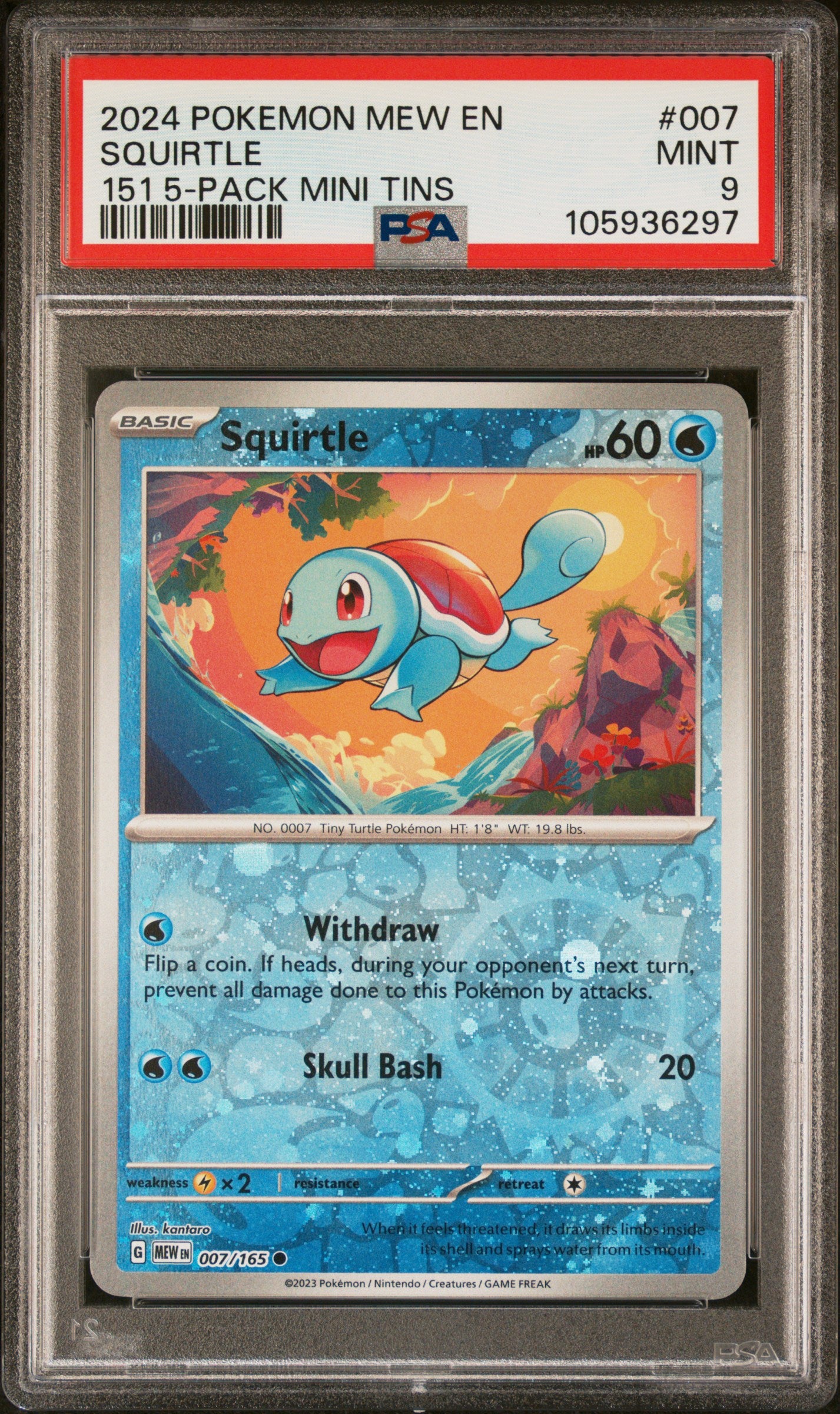 Miscellaneous Cards & Products 007/165 PSA9 #105936297 Squirtle - Holofoil - Common