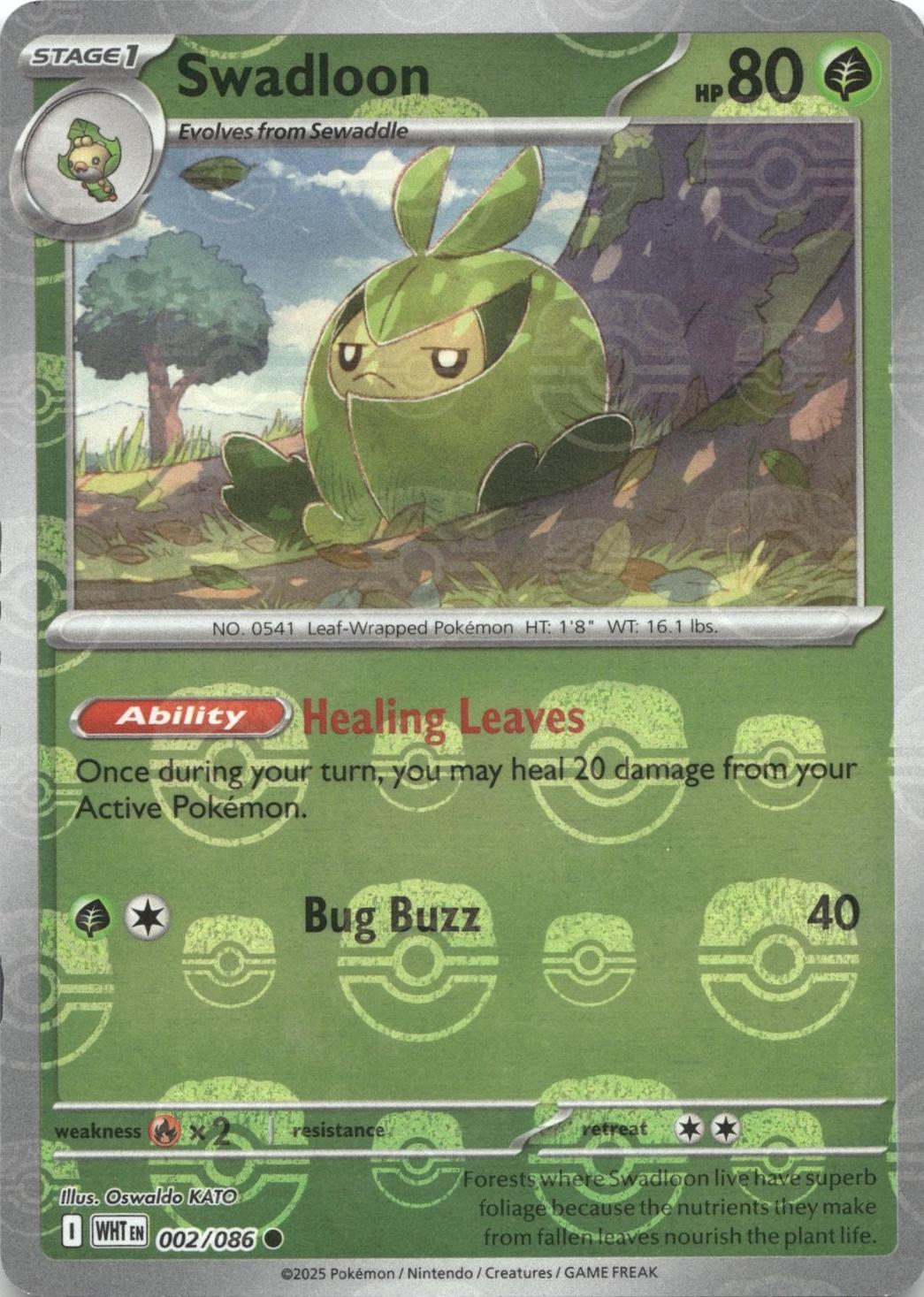 SV White Flare 002/086 Swadloon (Master Ball Pattern) - Holofoil - Common