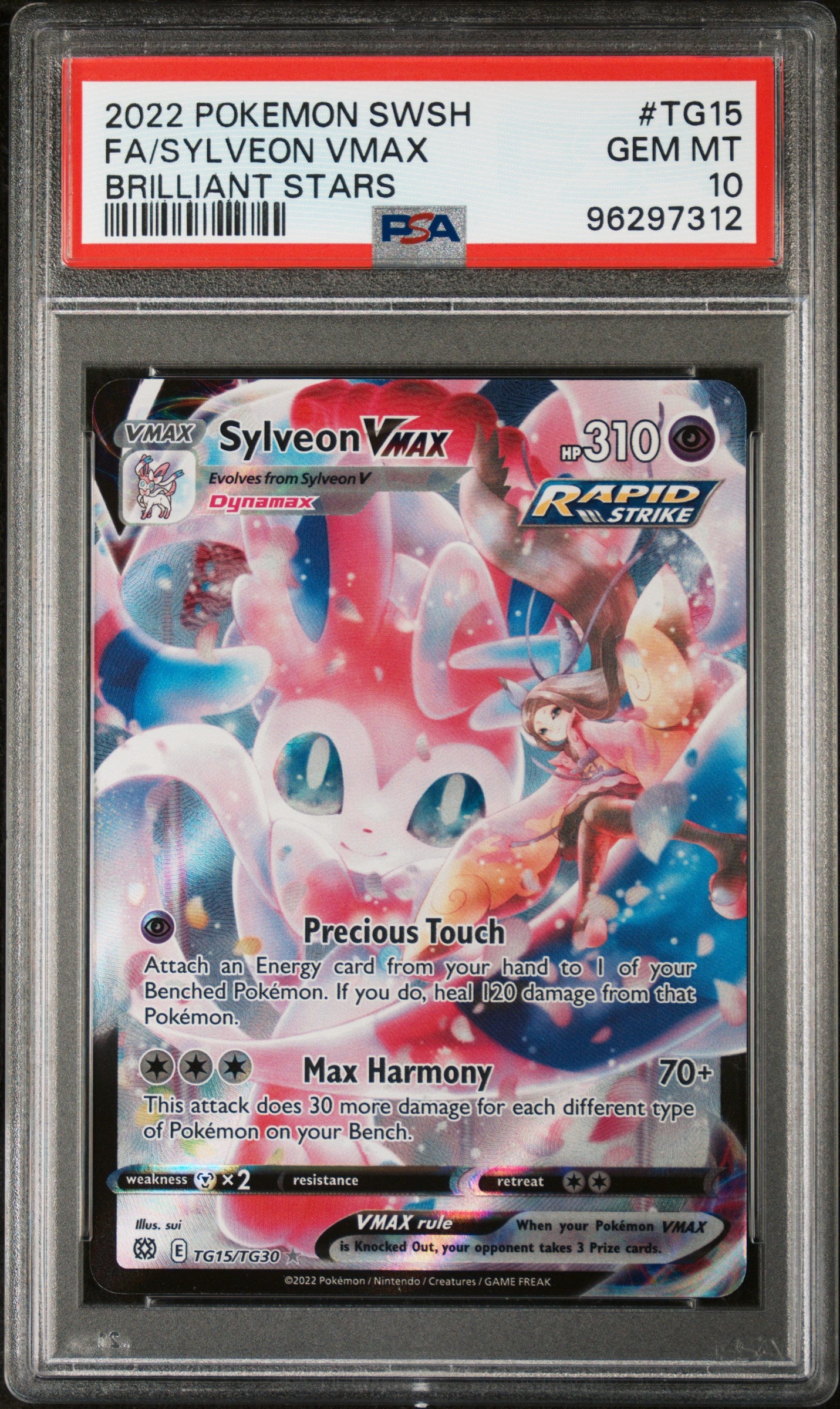 SWSH09 Brilliant Stars Trainer Gallery TG15/TG30 PSA10 #96297312 Sylveon VMAX - Holofoil - Ultra Rare