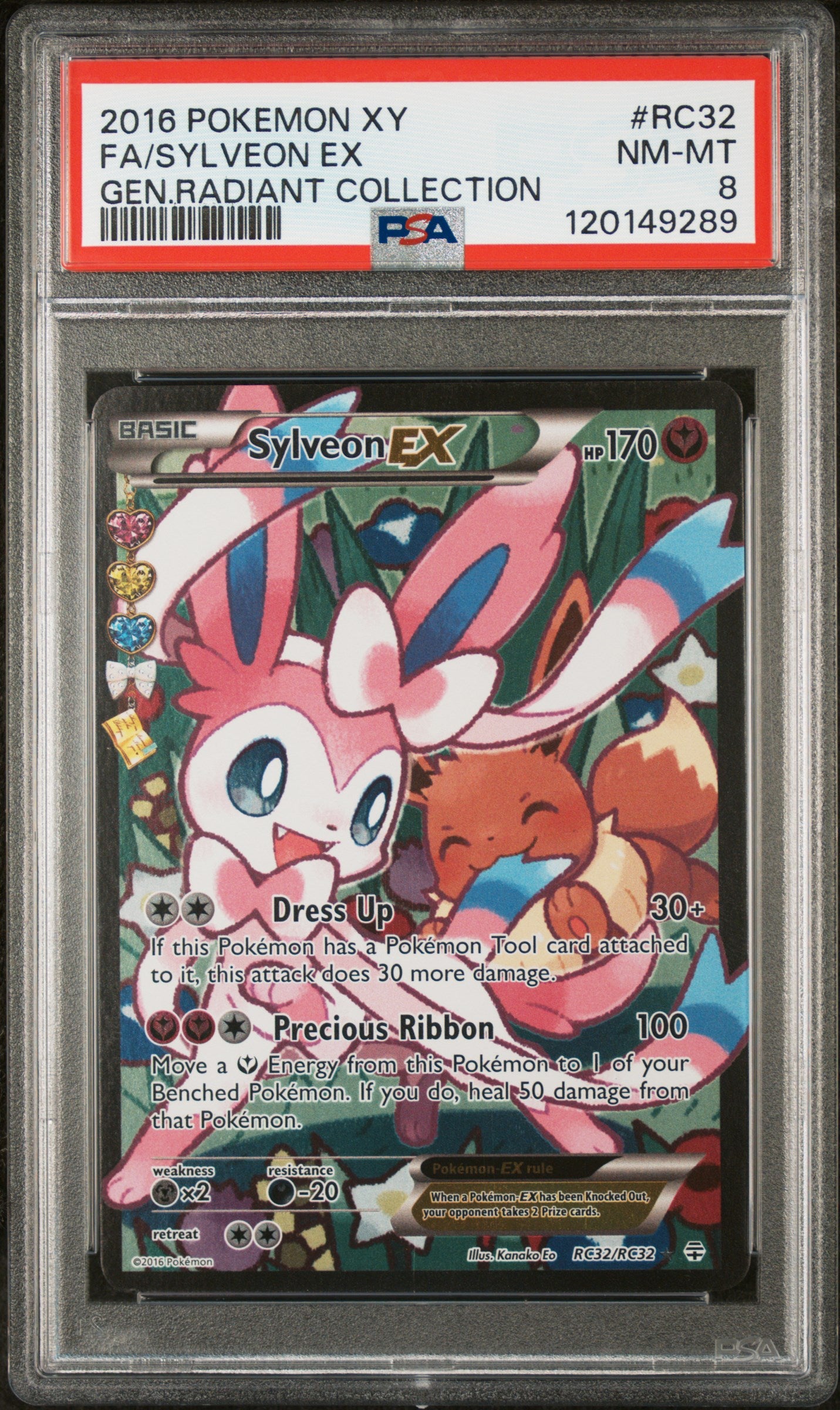 Generations Radiant Collection RC32/RC32 PSA8 #120149289 Sylveon EX (Full Art) - Holofoil - Ultra Rare