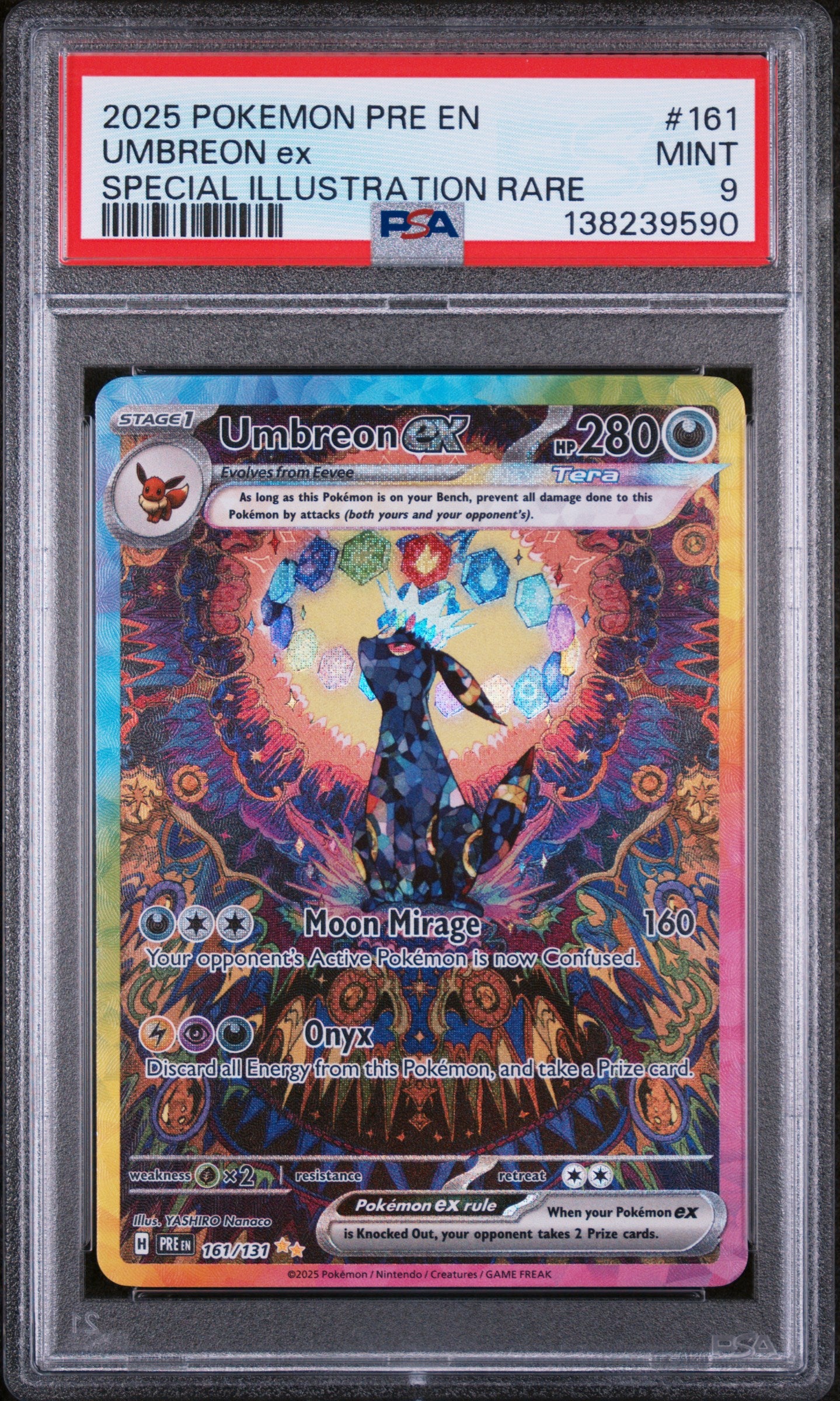 SV Prismatic Evolutions 161/131 PSA9 #138239590 Umbreon ex - Holofoil - Special Illustration Rare