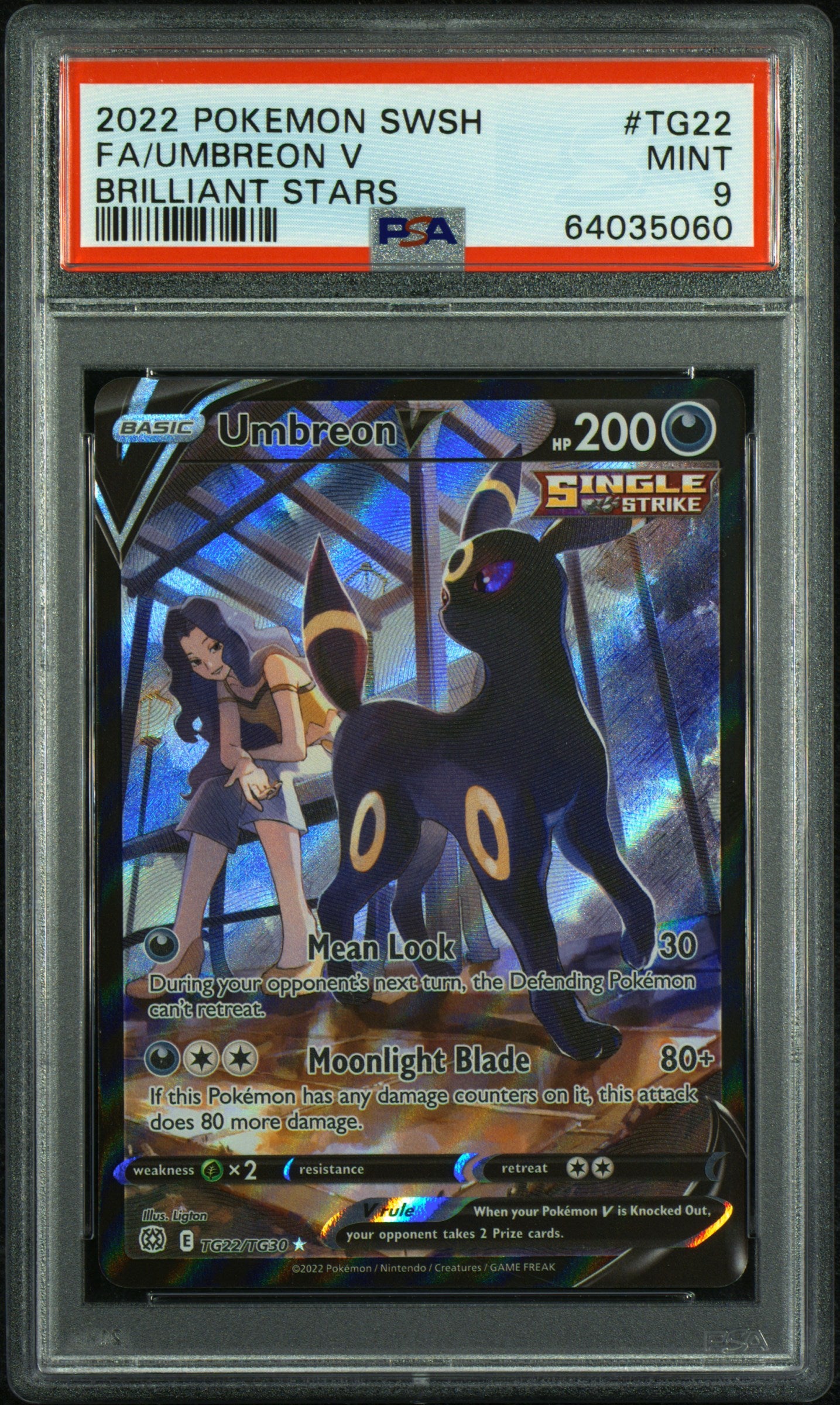 SWSH09 Brilliant Stars Trainer Gallery TG22/TG30 PSA 9 #64035060 Umbreon V - Holofoil - Ultra Rare