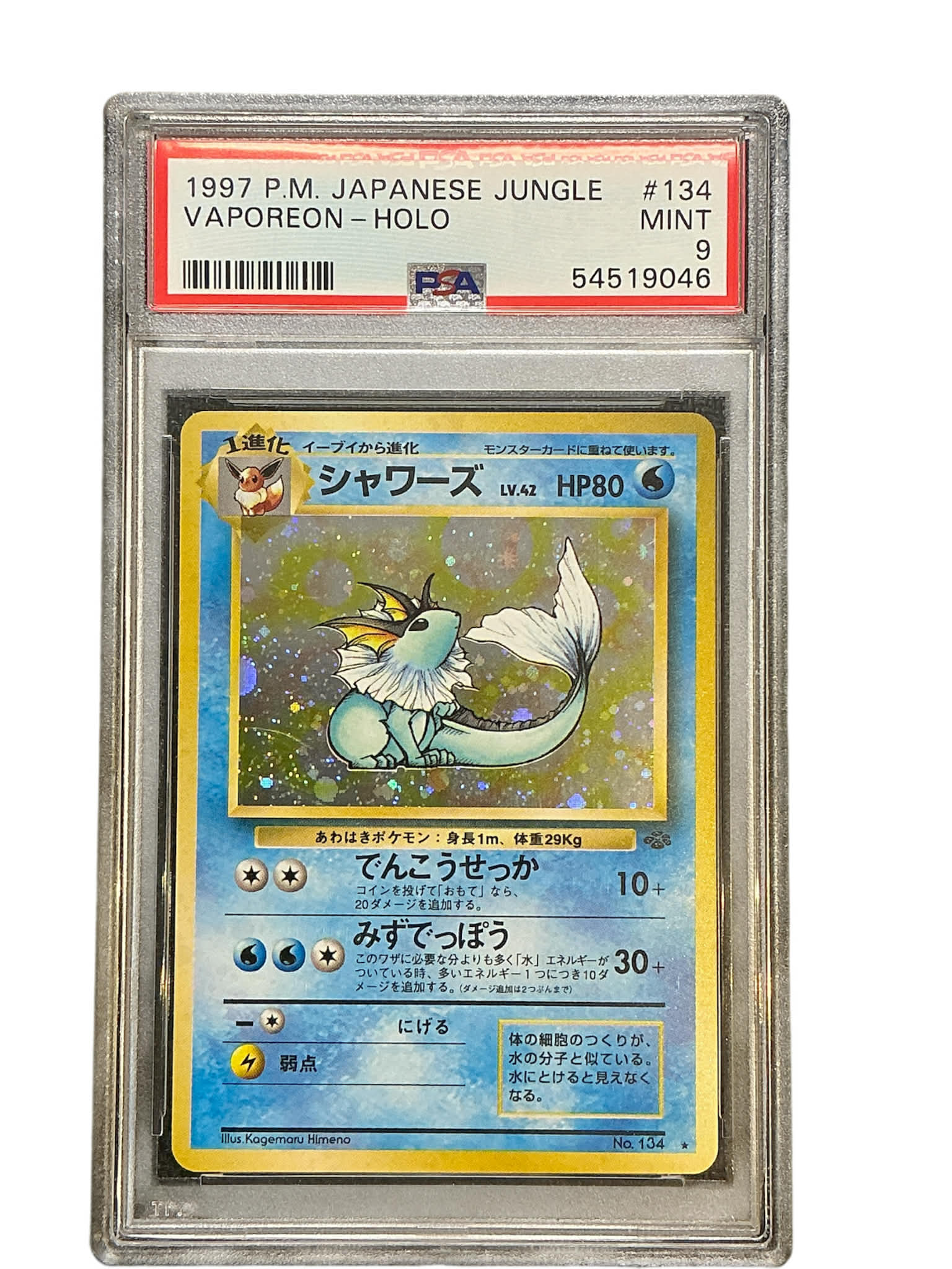 Pokemon JPN Jungle PSA9 #54519046 Vaporeon - Holofoil - Holo Rare