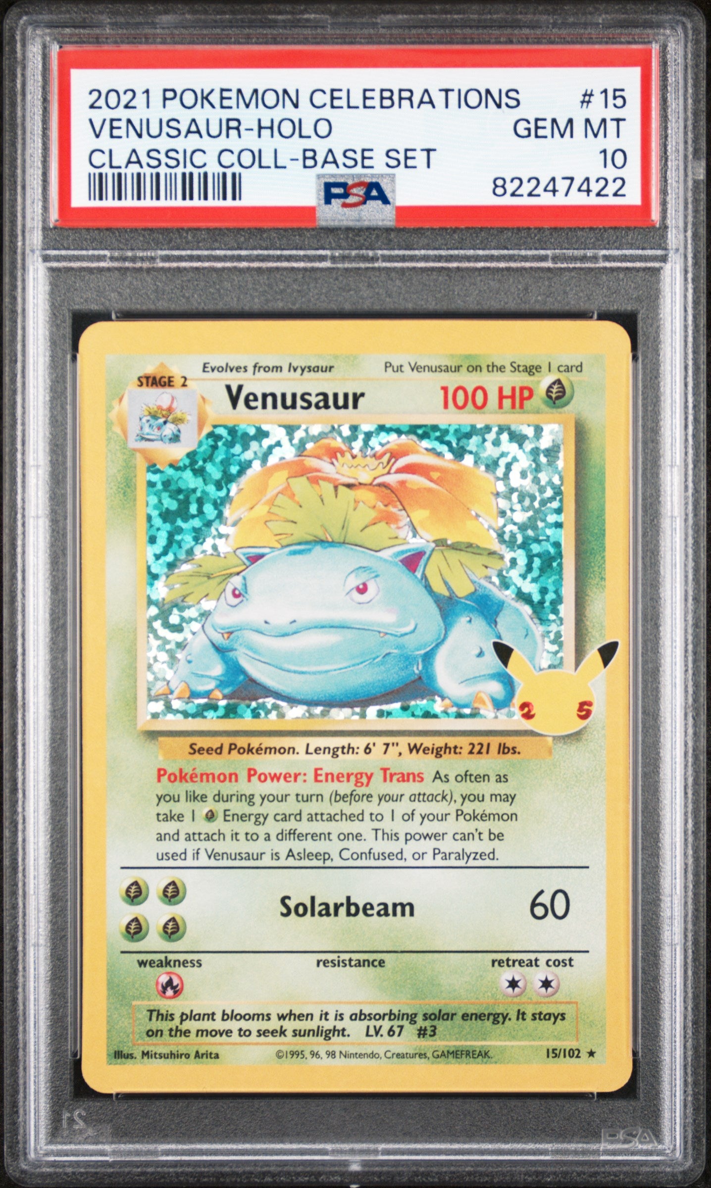 Celebrations Classic Collection 015/102 PSA10 #82247422 Venusaur - Holofoil - Classic Collection