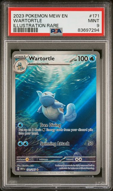 SV Scarlet & Violet 151 171/165 PSA 9 #83697294 Wartortle - Holofoil - Illustration Rare