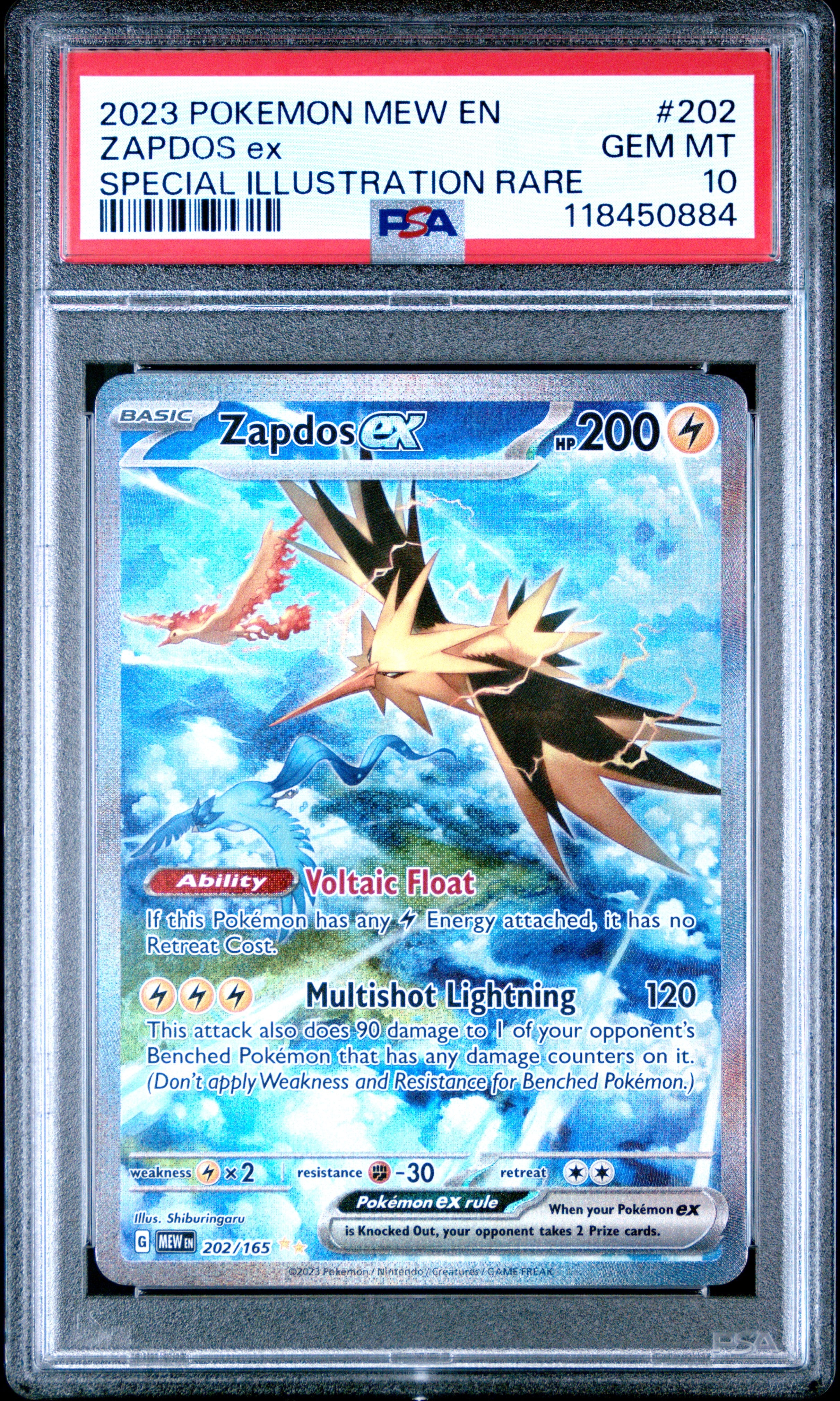 SV Scarlet & Violet 151 202/165 PSA10 #118450884 Zapdos ex - Holofoil - Special Illustration Rare