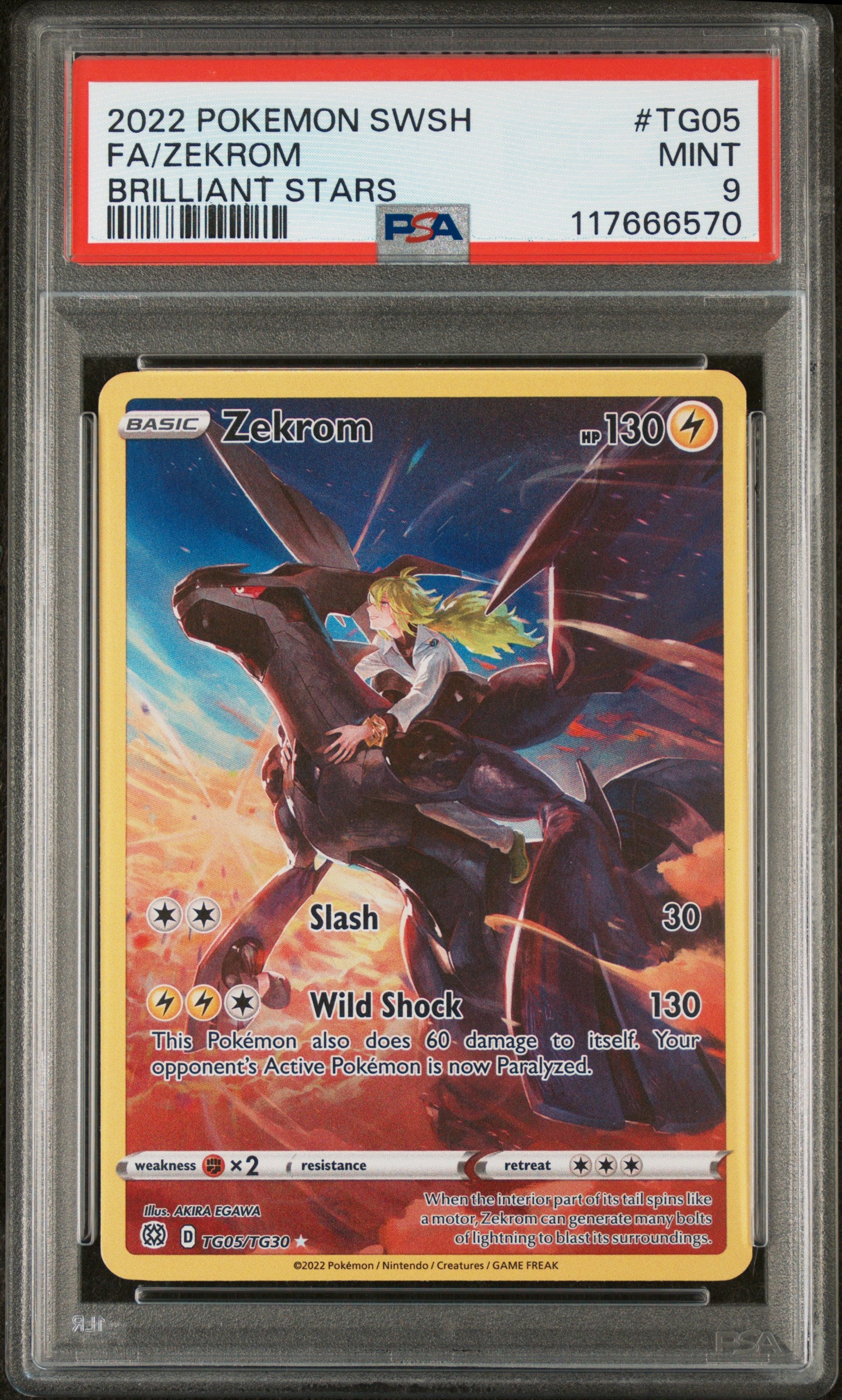 SWSH09 Brilliant Stars Trainer Gallery TG05/TG30 PSA9 #117666570 Zekrom - Holofoil - Ultra Rare