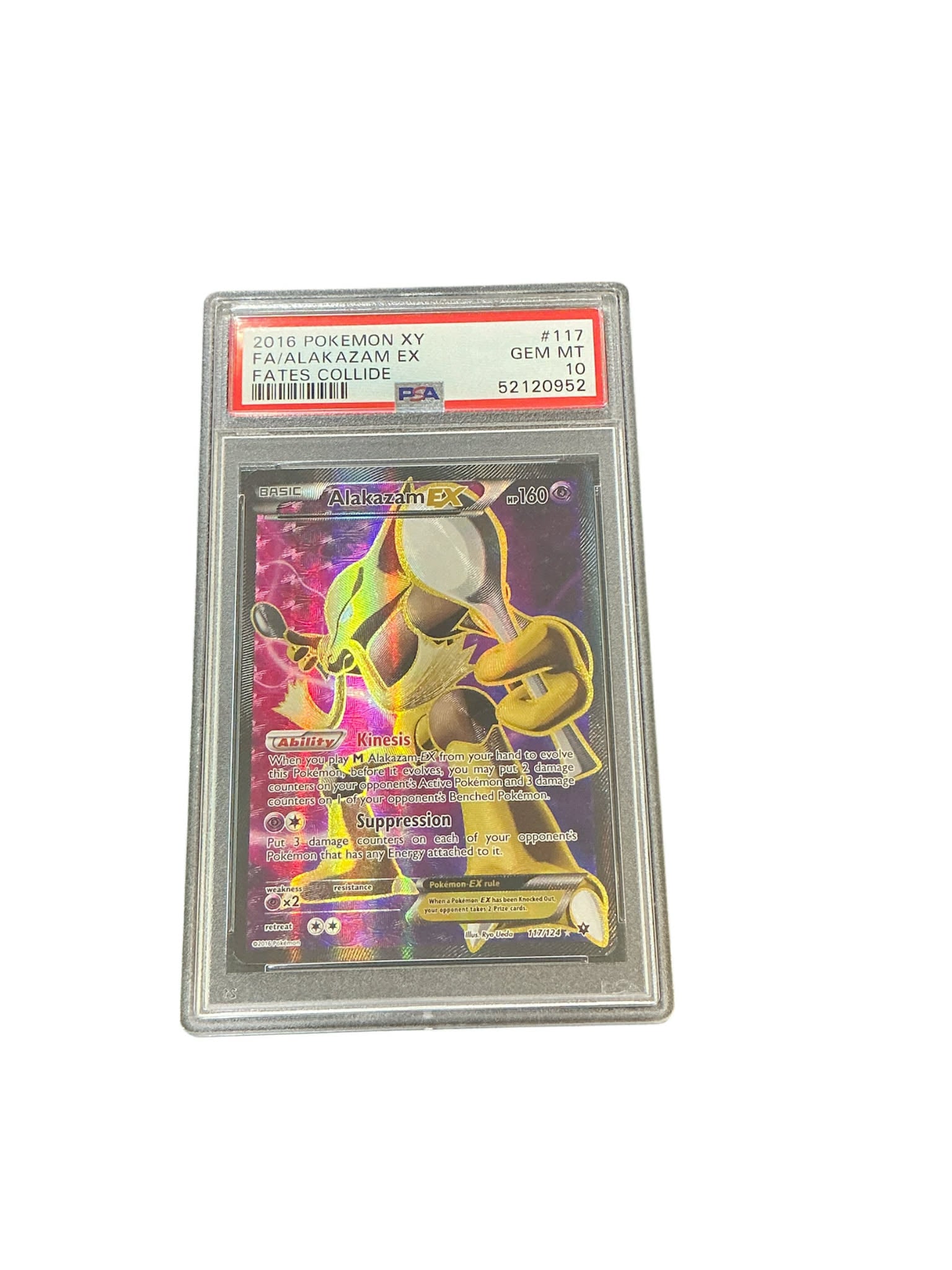 XY Fates Collide 117/124 PSA10 #52120952 Alakazam EX (Full Art) - Holofoil - Ultra Rare